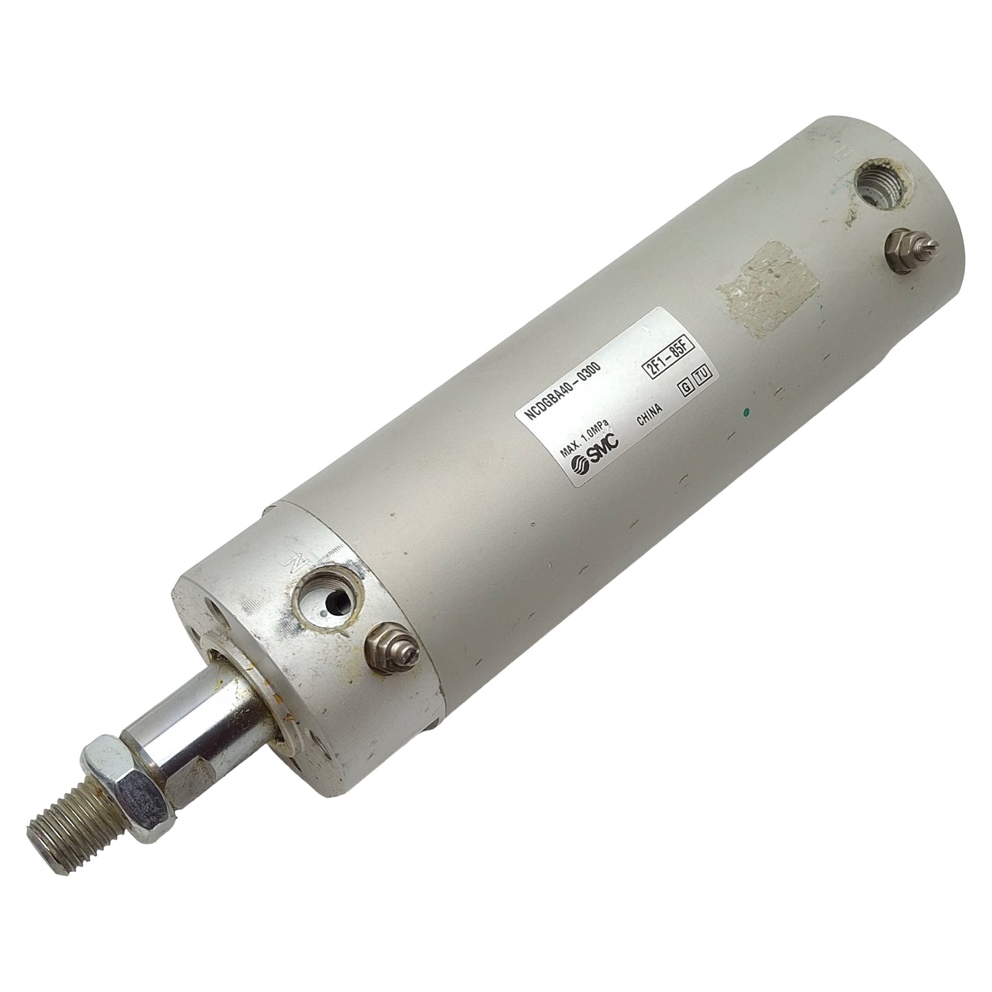 Used SMC NCDGBA40-0300 Pneumatic Cylinder, ø1-1/2in Bore, 3in Stroke, 1/8in NPT, 1MPa