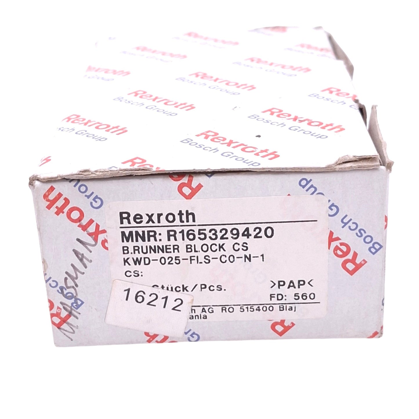 New Bosch Rexroth R165329420 KWD-025-FLS-C0-N-1 Linear Guide Block, for 25mm Rail
