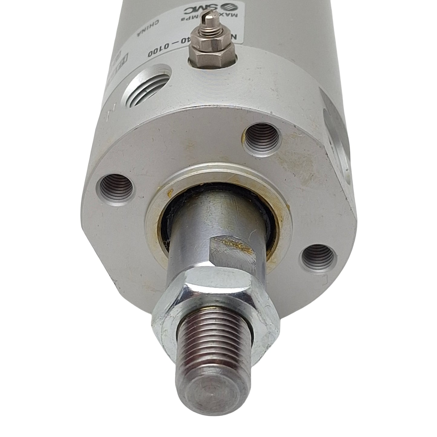 Used SMC NCDGBA40-0100 Pneumatic Cylinder, ø1-1/2in Bore, 1in Stroke, 1/8in NPT, 1MPa