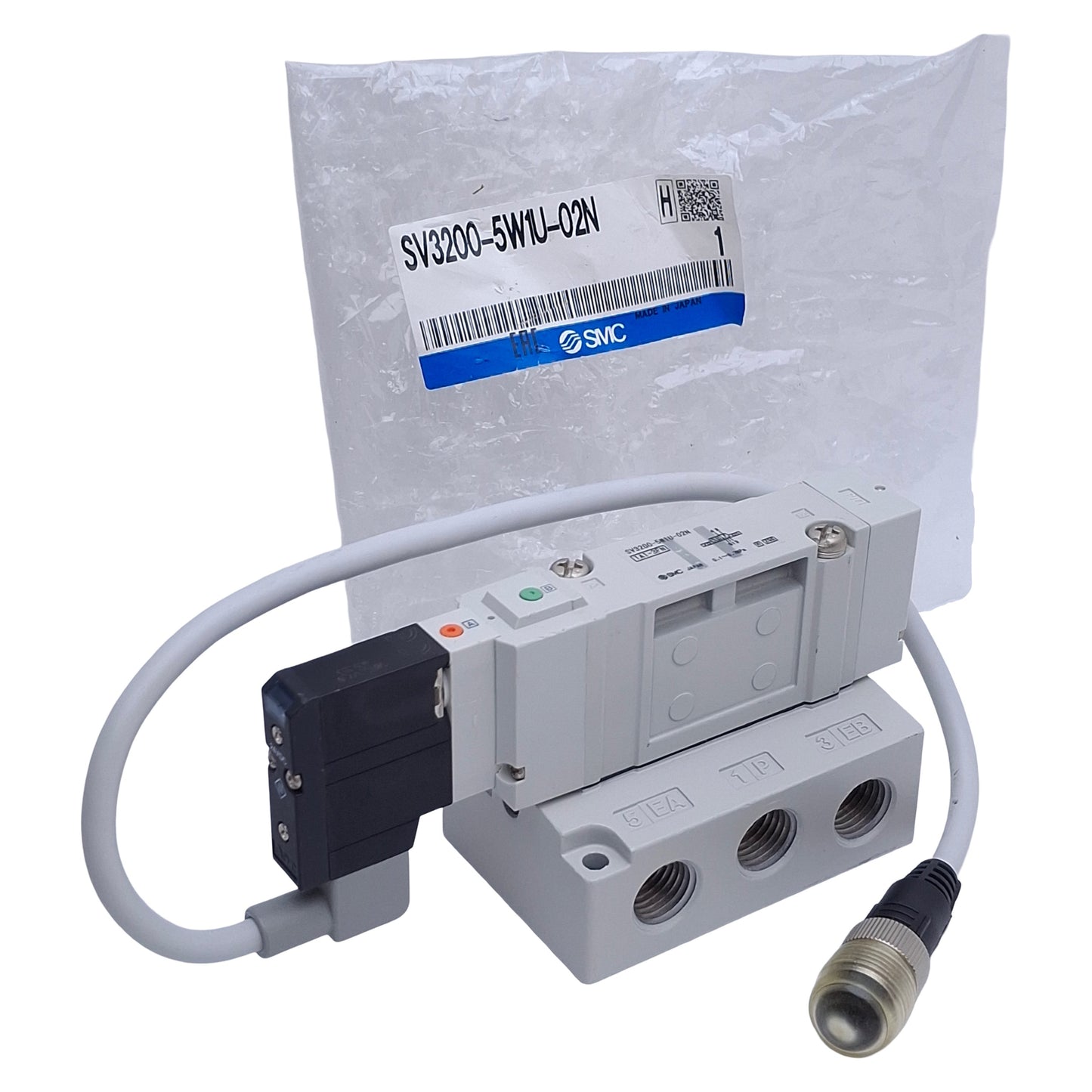 New SMC SV3200-5W1U-02N Solenoid Valve 2-Position 5-Port, 1/4" NPT, 24VDC Coil