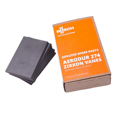 New Busch 0722554302 Box of 7 Zirkon Vanes for Vacuum Pump, 68.5x44x4mm, Aerodur 274