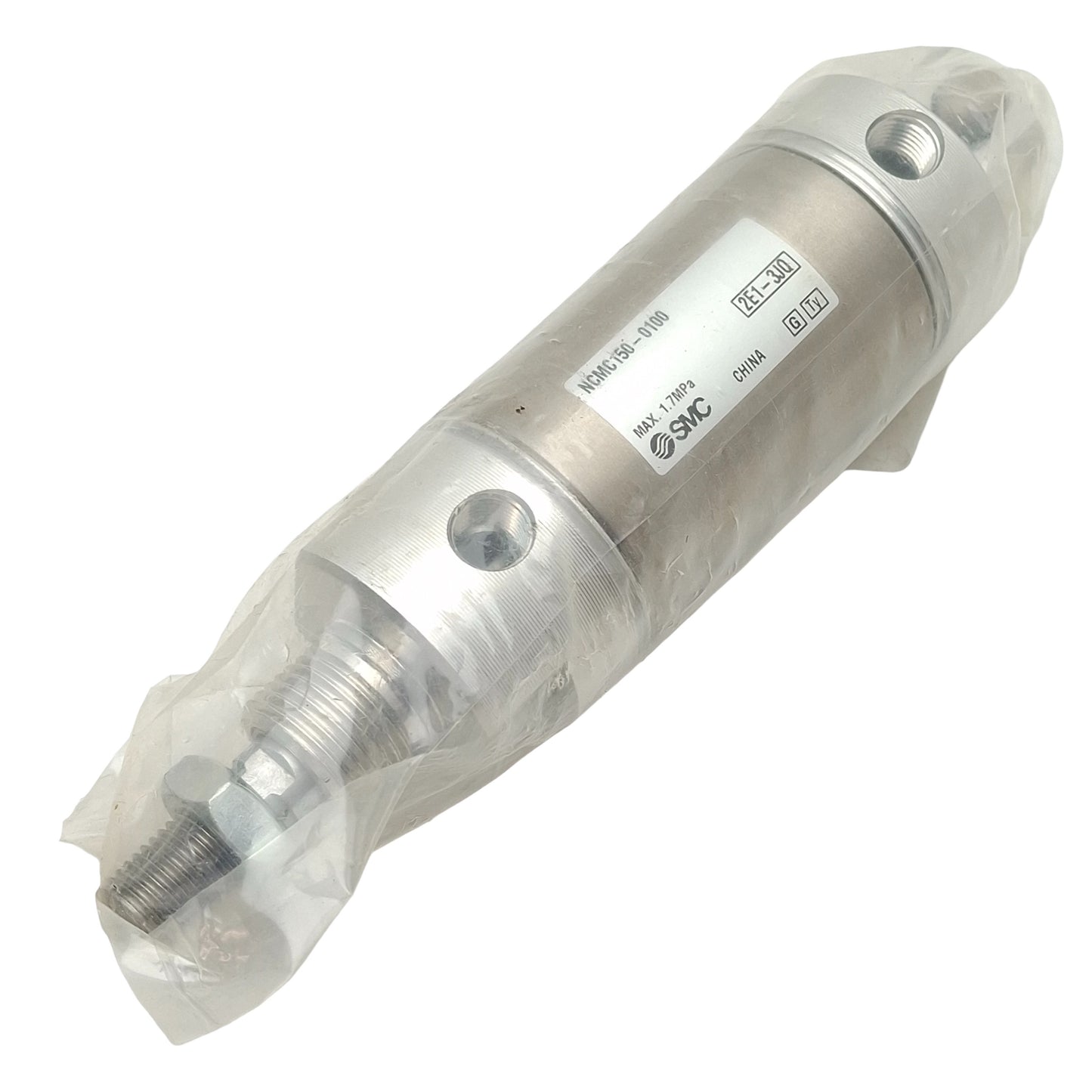 New SMC NCMC150-0100 Pneumatic Cylinder ø1-1/2in Bore, 1in Stroke, 1/8in NPT, 1.7MPa