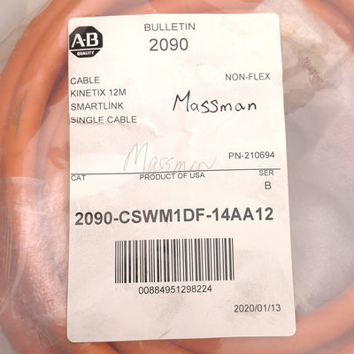 New Allen Bradley 2090-CSWM1DF-14AA12 Kinetix Single Motor Power/Feedback Cable 12m