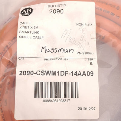 New Allen Bradley 2090-CSWM1DF-14AA09 Kinetix Single Motor Power/Feedback Cable 9m