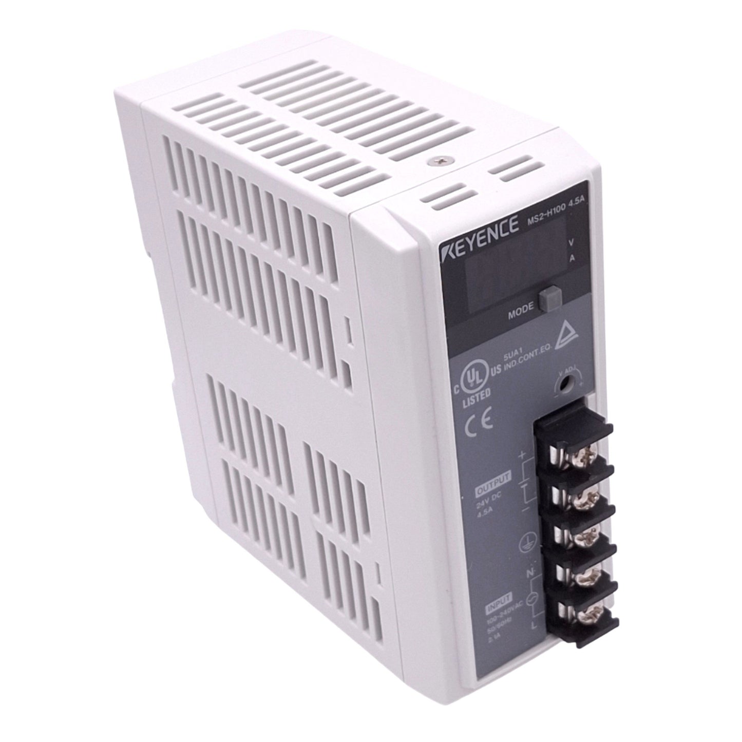 Used Keyence MS2-H100 Power Supply, 100-240VAC In, 24VDC 4.5A Out, 100W, LED Display