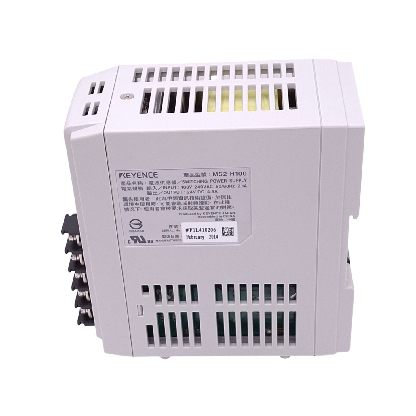 Used Keyence MS2-H100 Power Supply, 100-240VAC In, 24VDC 4.5A Out, 100W, LED Display
