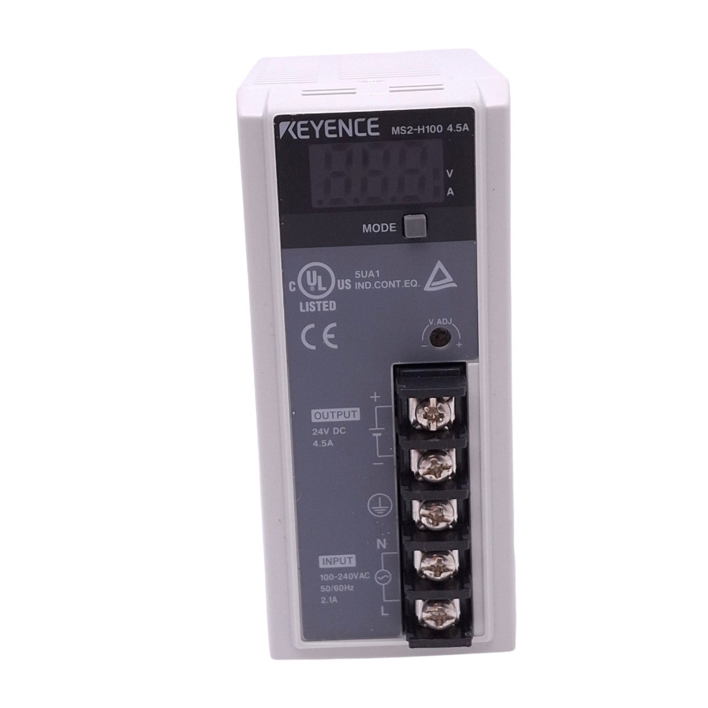 Used Keyence MS2-H100 Power Supply, 100-240VAC In, 24VDC 4.5A Out, 100W, LED Display