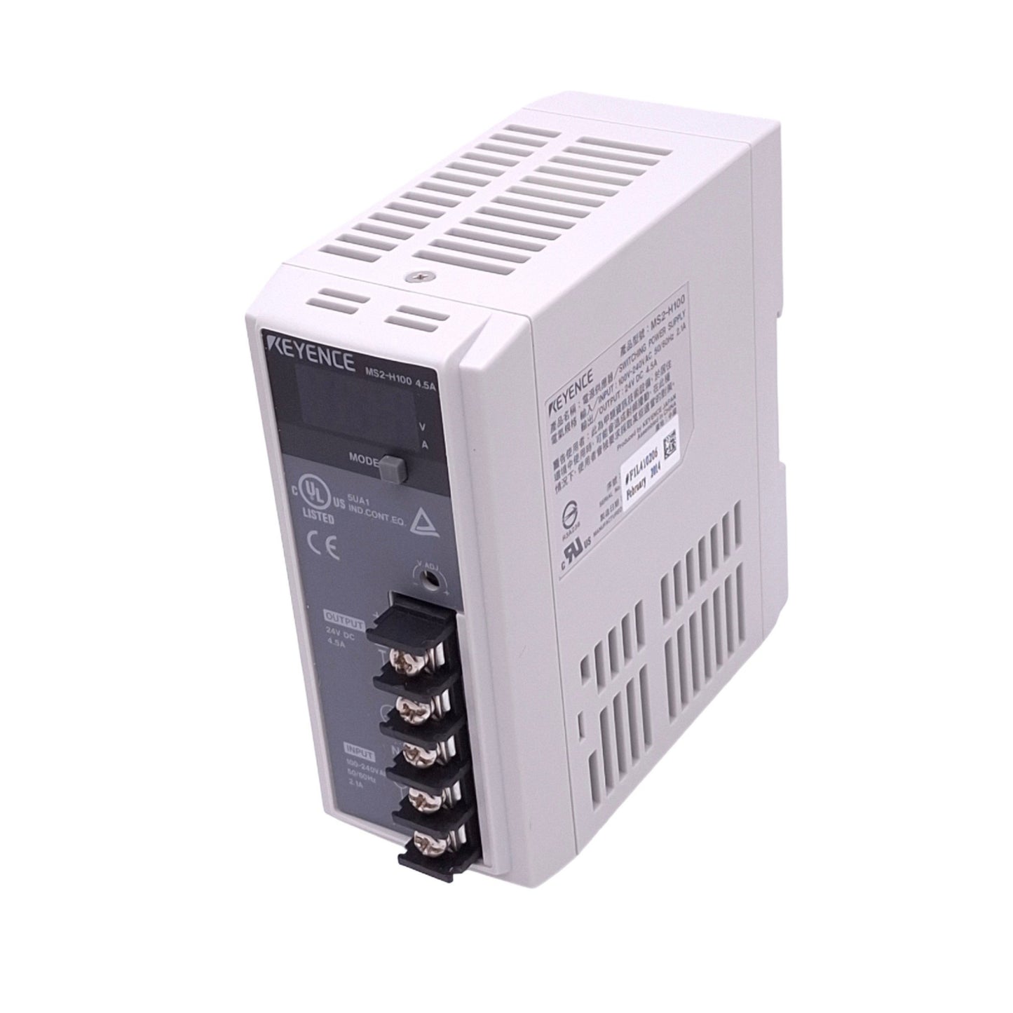 Used Keyence MS2-H100 Power Supply, 100-240VAC In, 24VDC 4.5A Out, 100W, LED Display
