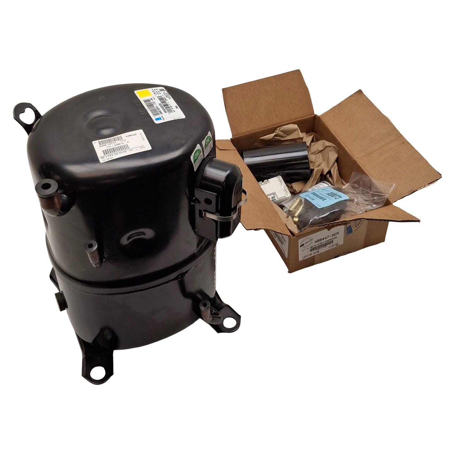 New Tecumseh AW618FH-172-A4 AWA2480ZXN APB Compressor, 2HP, 208-230VAC 60Hz, -10°F