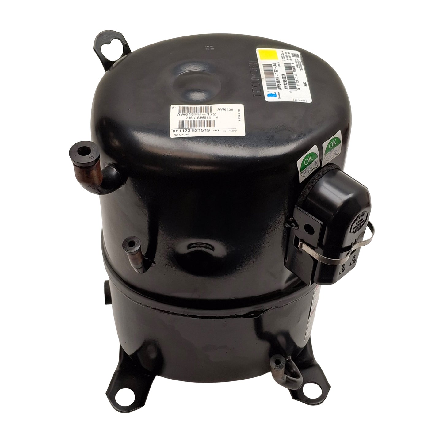 New Tecumseh AW618FH-172-A4 AWA2480ZXN APB Compressor, 2HP, 208-230VAC 60Hz, -10°F