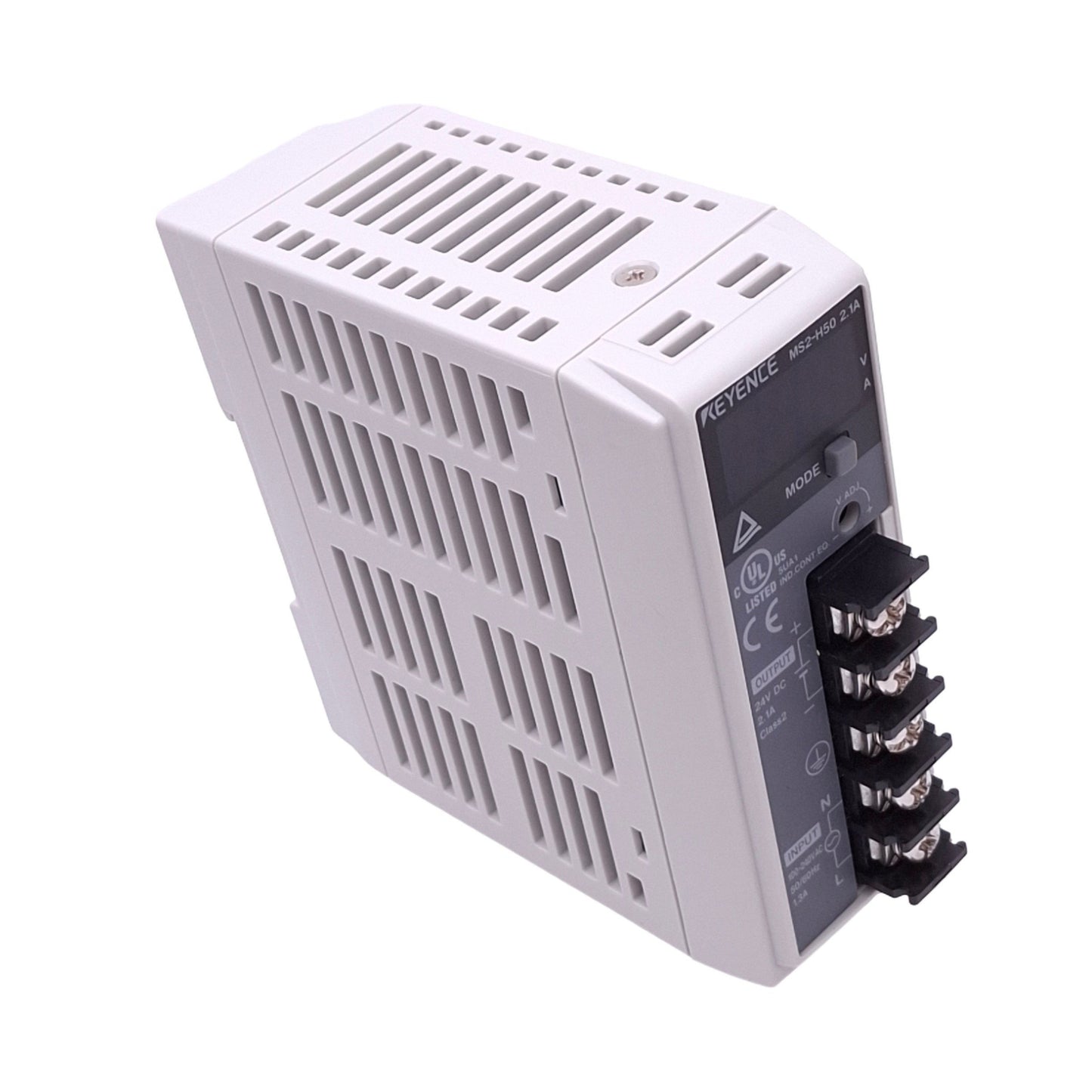 Used Keyence MS2-H50 Power Supply w/ Display, 100-240VAC In, 24VDC 2.1A Out, 50W