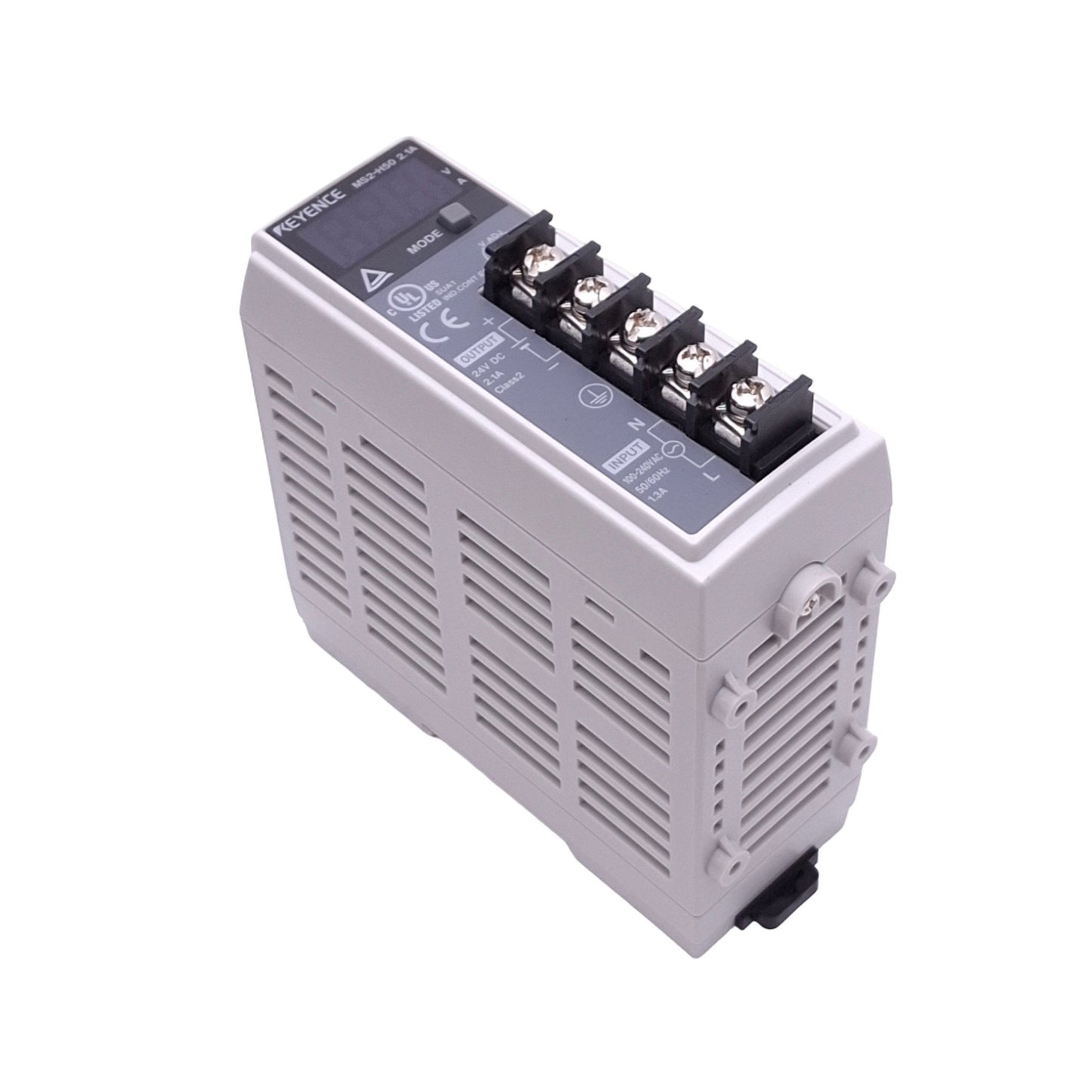 Used Keyence MS2-H50 Power Supply w/ Display, 100-240VAC In, 24VDC 2.1A Out, 50W