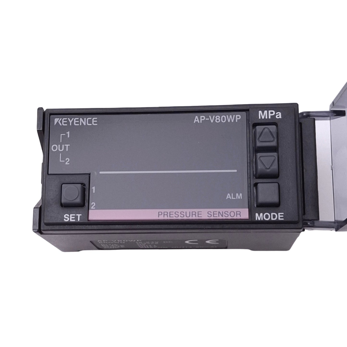 Used Keyence AP-V80WP Pressure Sensor Amplifier, PNP, 12-24VDC, 4-1/2 Digit
