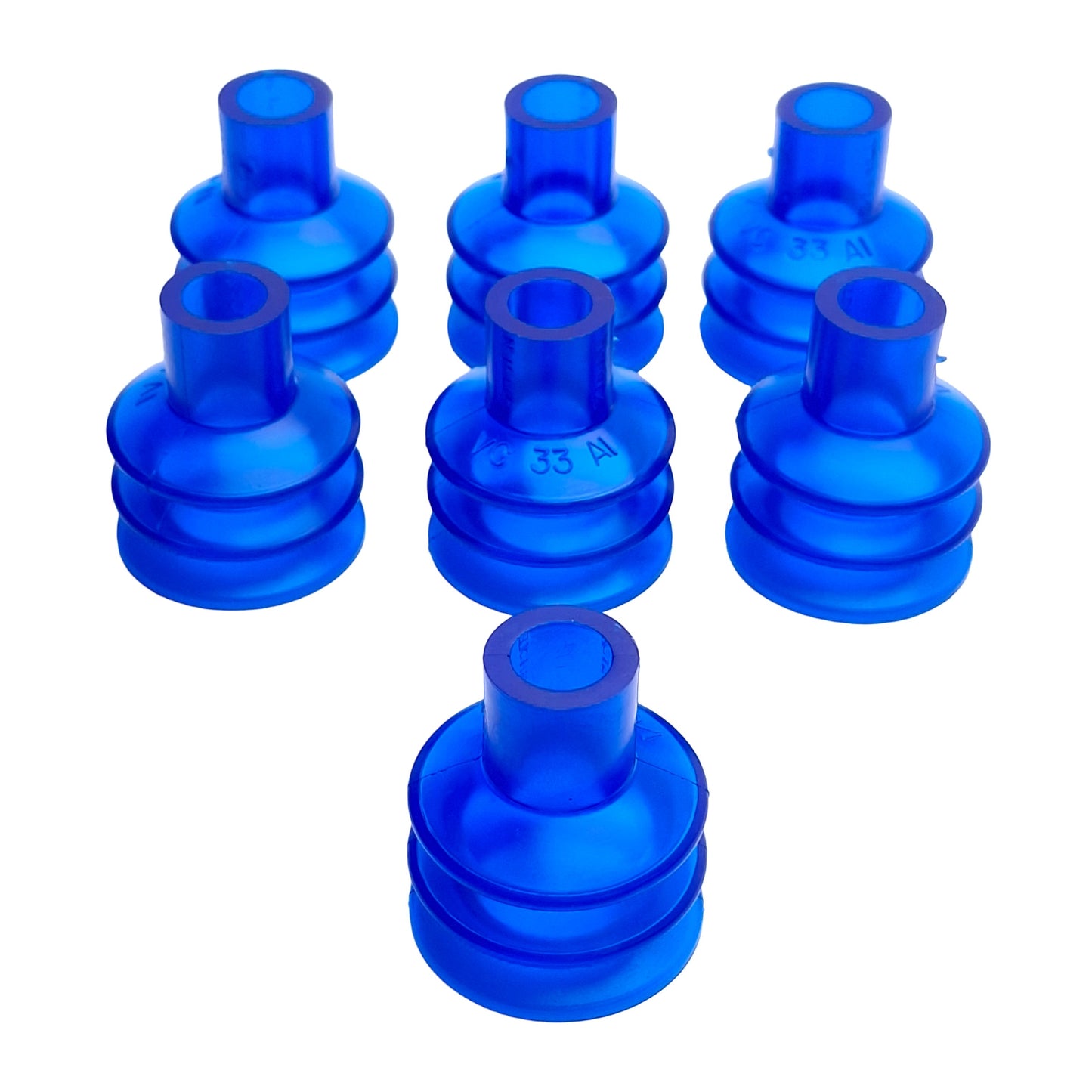 New – Open box Lot of 7 Vi-Cas VC33A1 Round Vacuum Cups, ø0.43in Stem, 2 Bellows, ø1.37 Cup