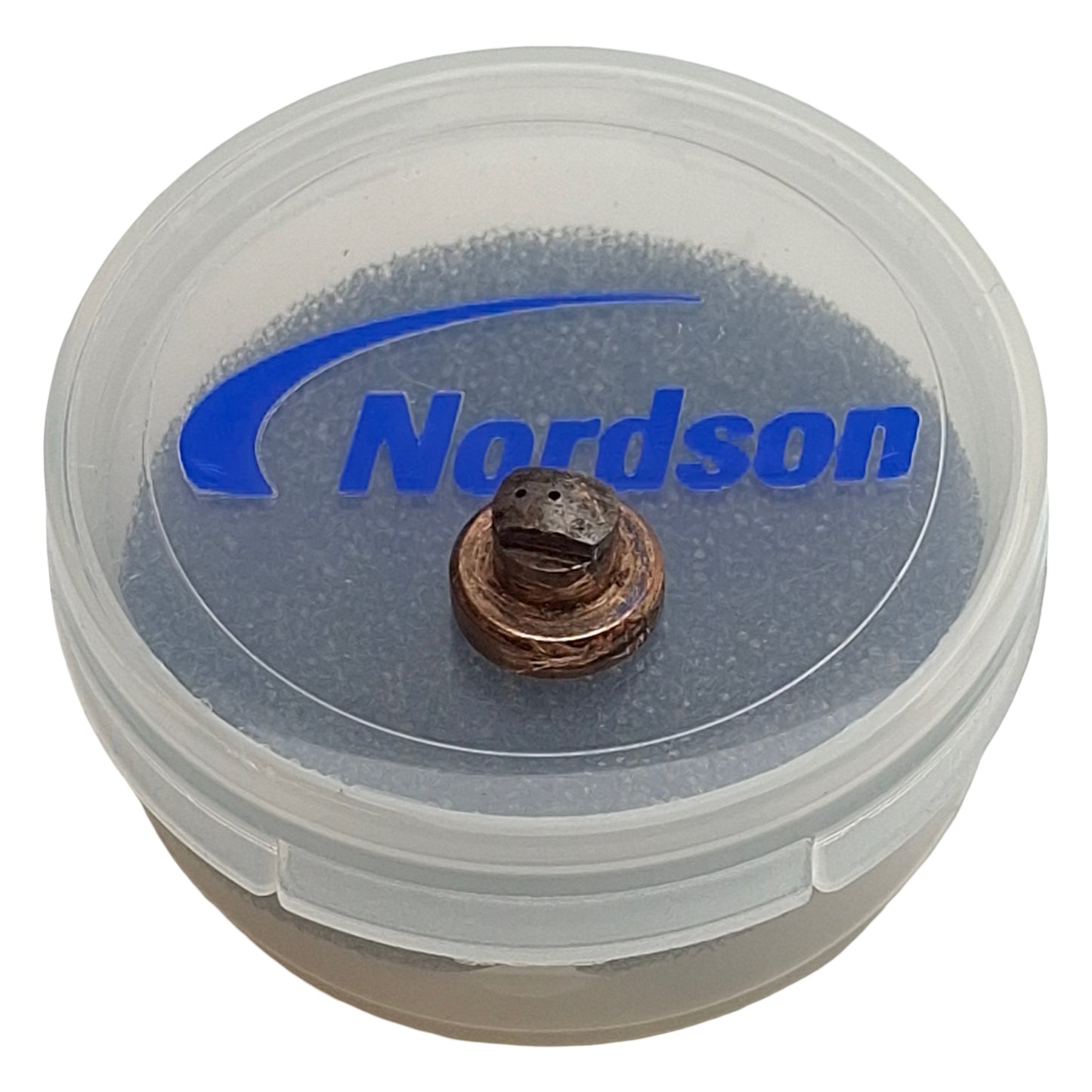 Used Nordson 238031 Dual-Orifice Offset Nozzle, 0.016" Orifice, 0-15°, H20/H200/E700