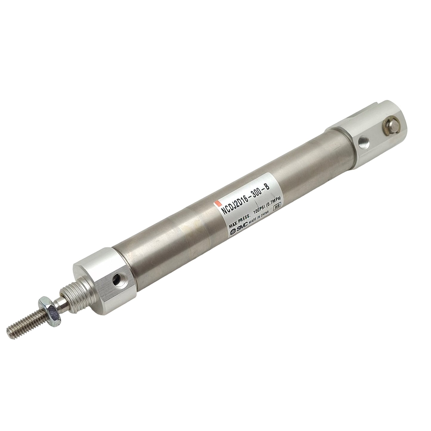Used SMC NCDJ2D16-300-B Pneumatic Cylinder, ø5/8in Bore, 3in Stroke, #10-32, 100psi