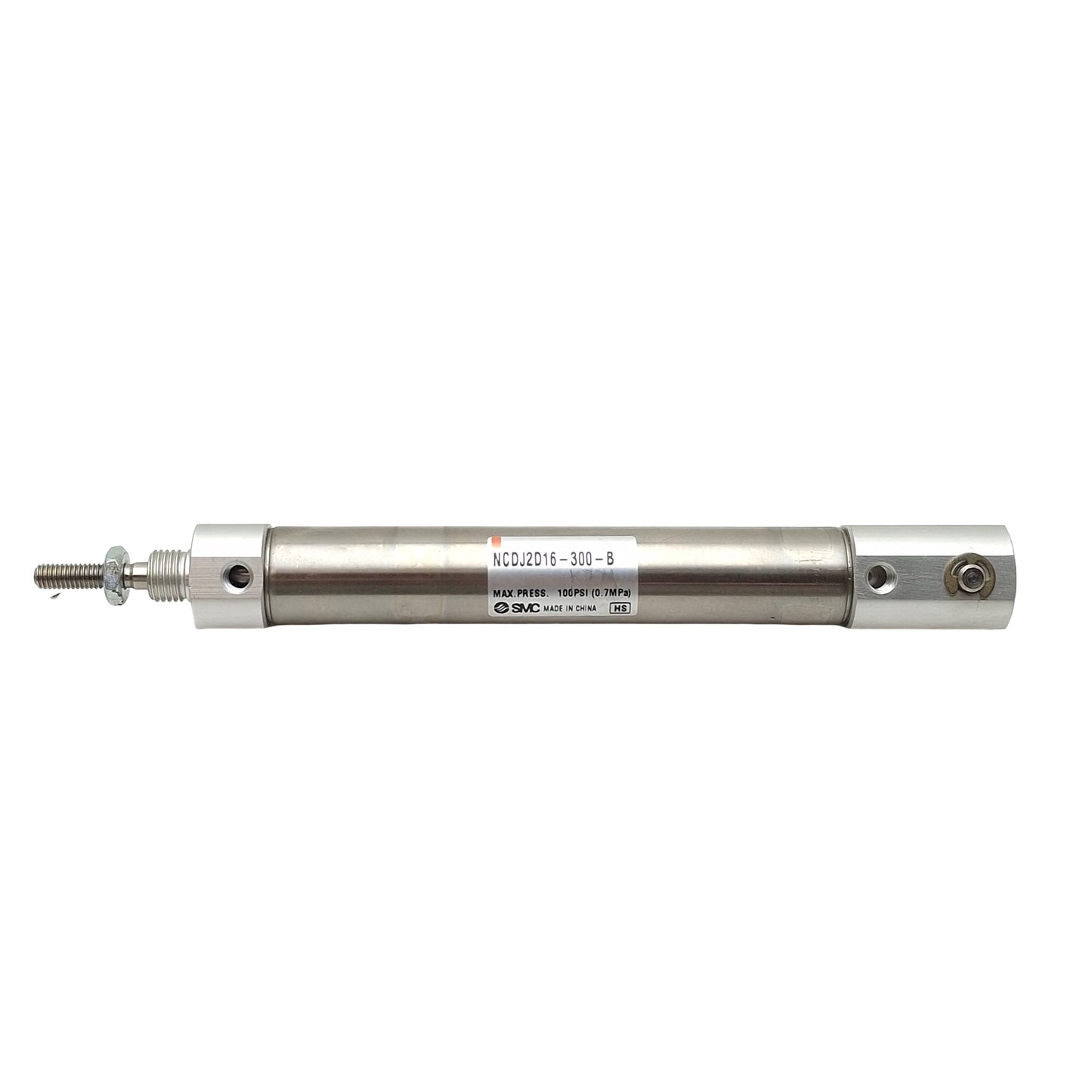 Used SMC NCDJ2D16-300-B Pneumatic Cylinder, ø5/8in Bore, 3in Stroke, #10-32, 100psi