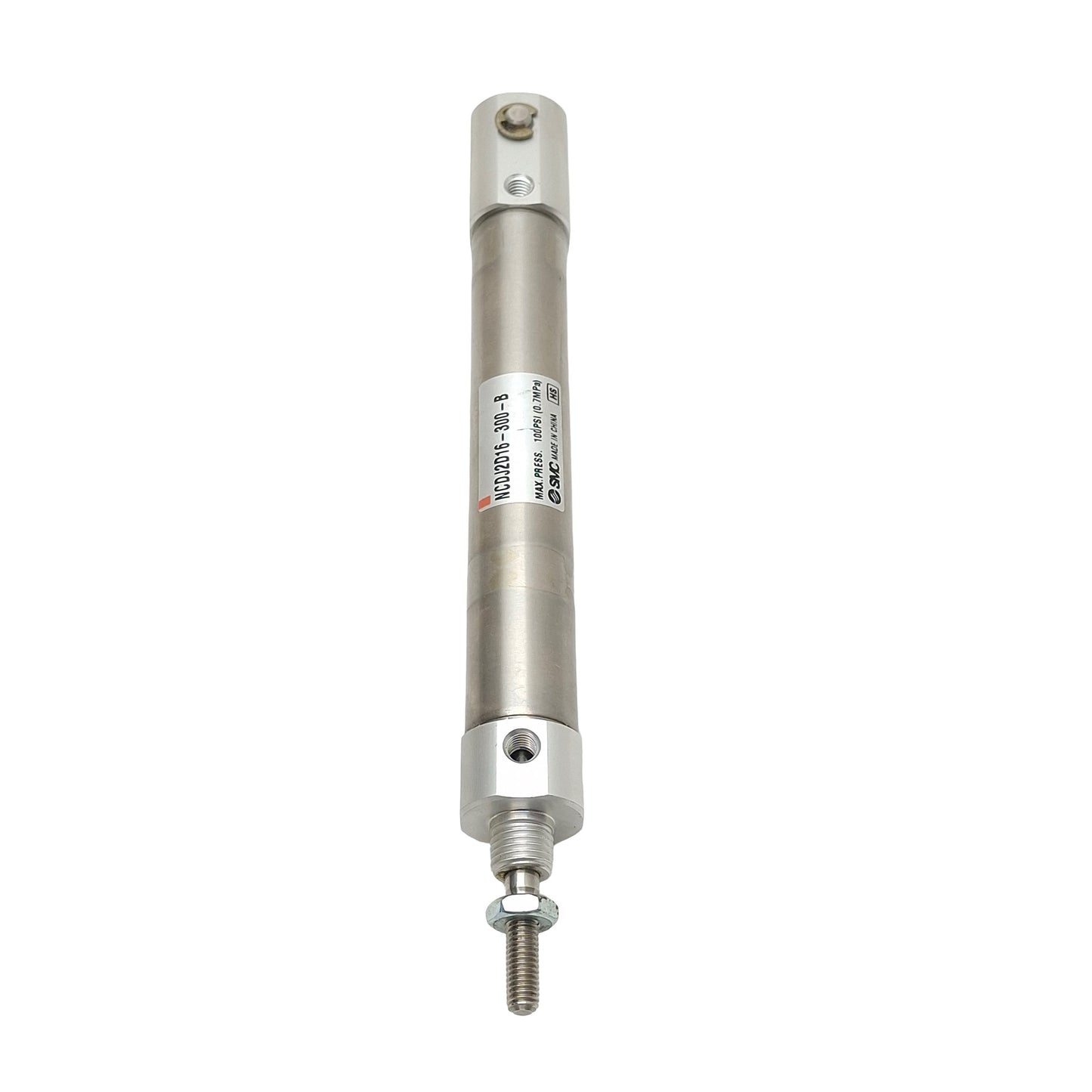 Used SMC NCDJ2D16-300-B Pneumatic Cylinder, ø5/8in Bore, 3in Stroke, #10-32, 100psi