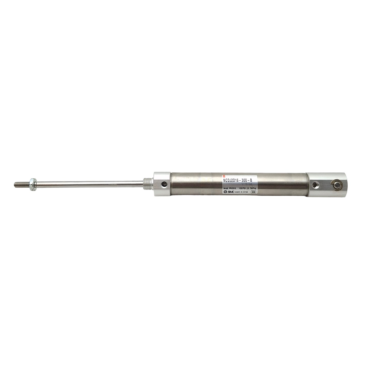 Used SMC NCDJ2D16-300-B Pneumatic Cylinder, ø5/8in Bore, 3in Stroke, #10-32, 100psi