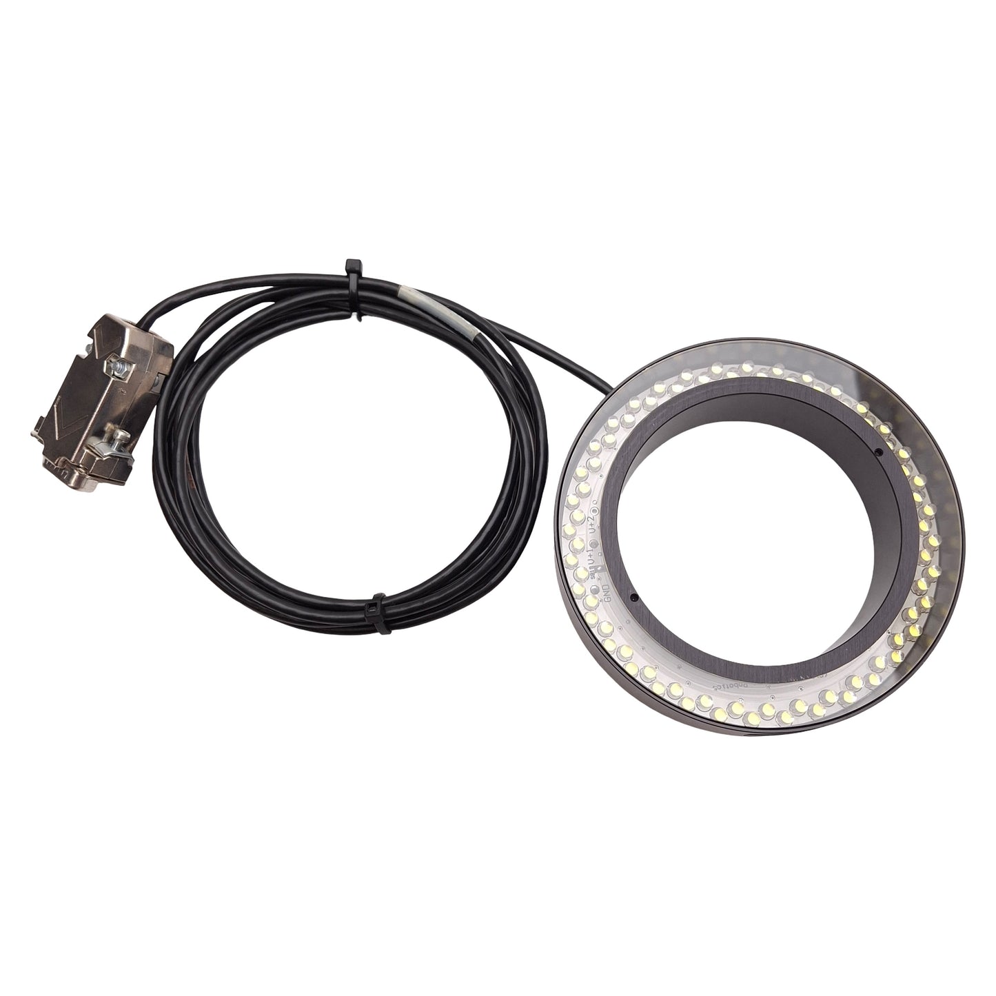 Used RSVI NER 607030 Ring Light LED Illuminator, White, ø2.73in ID, DB9 Male, 12VDC