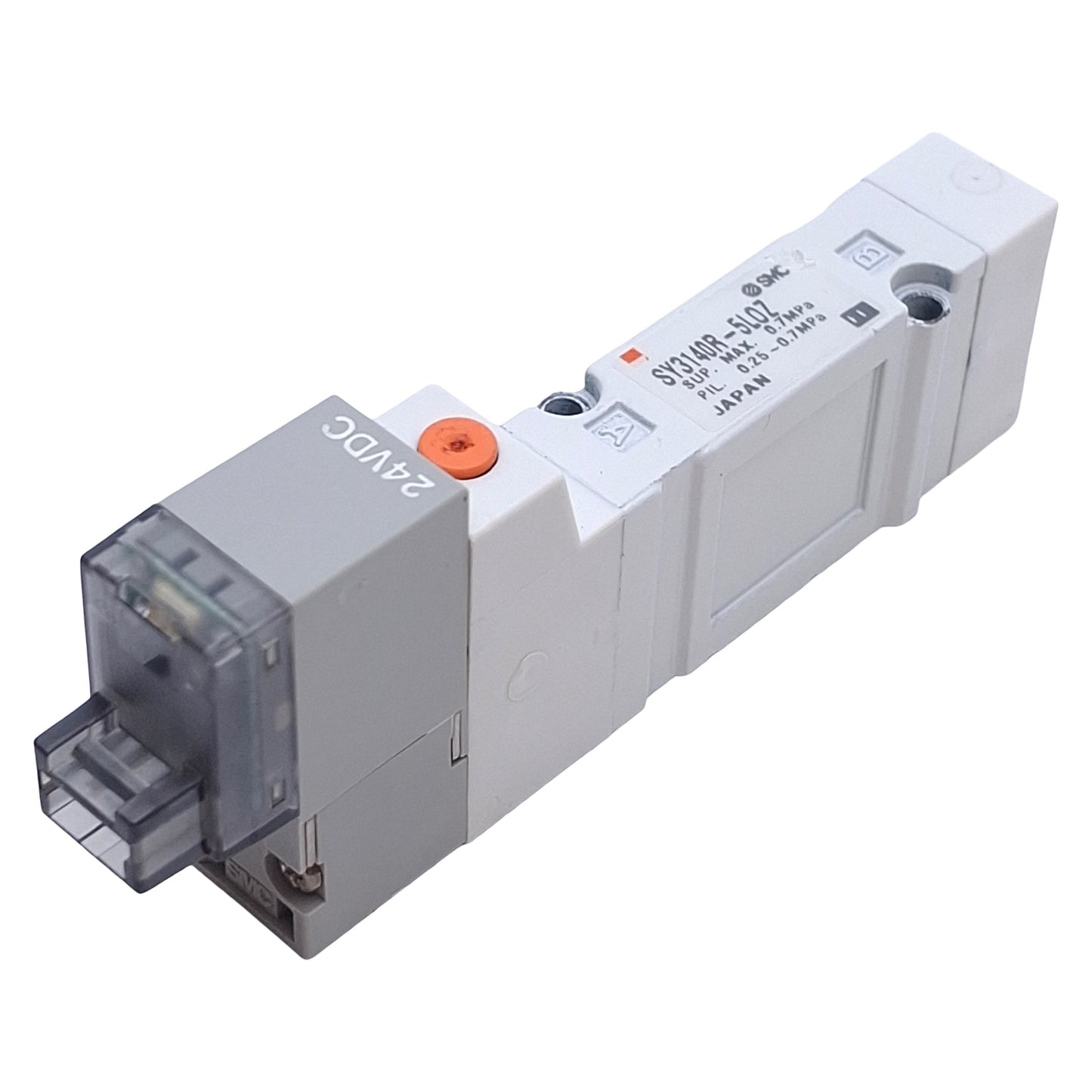 Used SMC SY3140R-5LOZ Solenoid Valve, 2-Pos 5-Port, 0.7MPa Max, 24VDC Coil