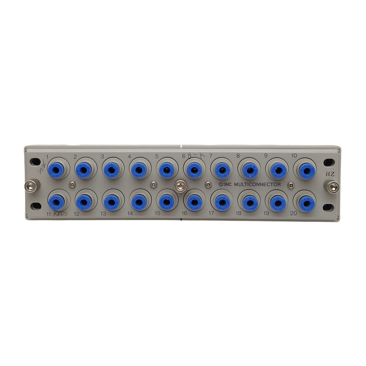 Used SMC KDM20-04 Rectangular Multi-Connector, 20-Port ø4mm One-Touch Tubes, 1MPa