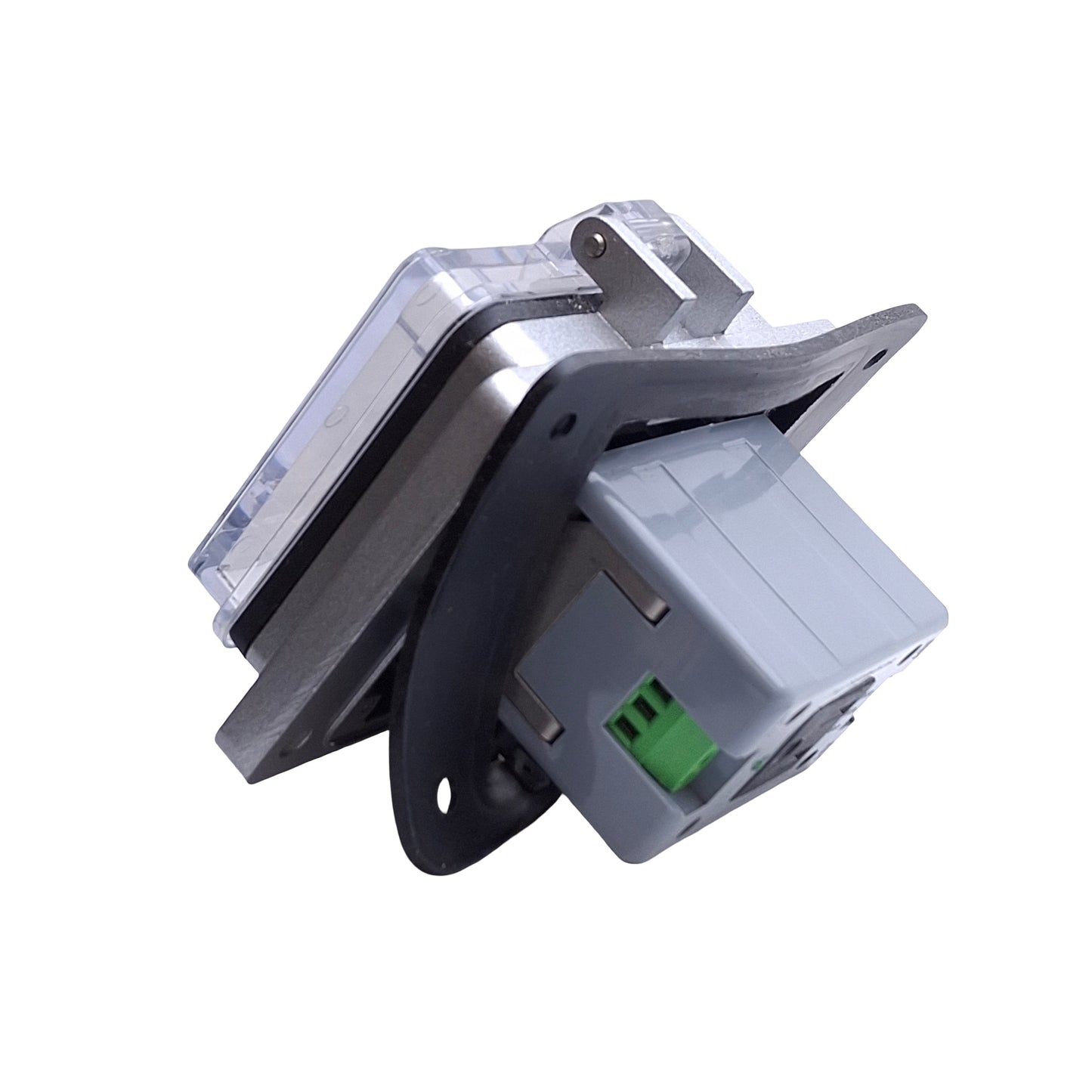 Used Hubbell PR205EB Power & Data Receptacle GFCI, 120VAC/20A Duplex, Ethernet