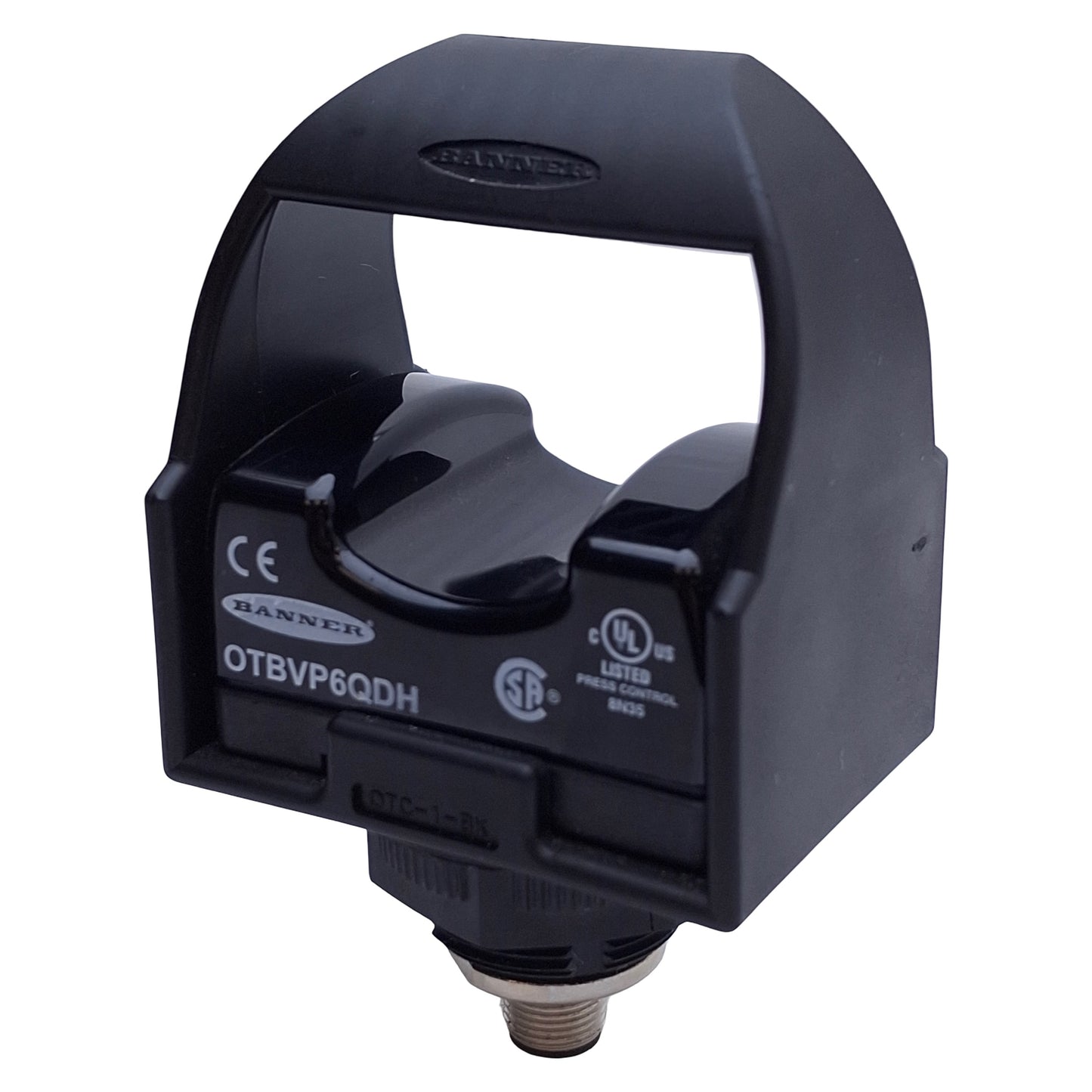 Used Banner OTBVP6QDH Optical Touch Button w/ Black Cover 10-30VDC, PNP, M12 4-Pin