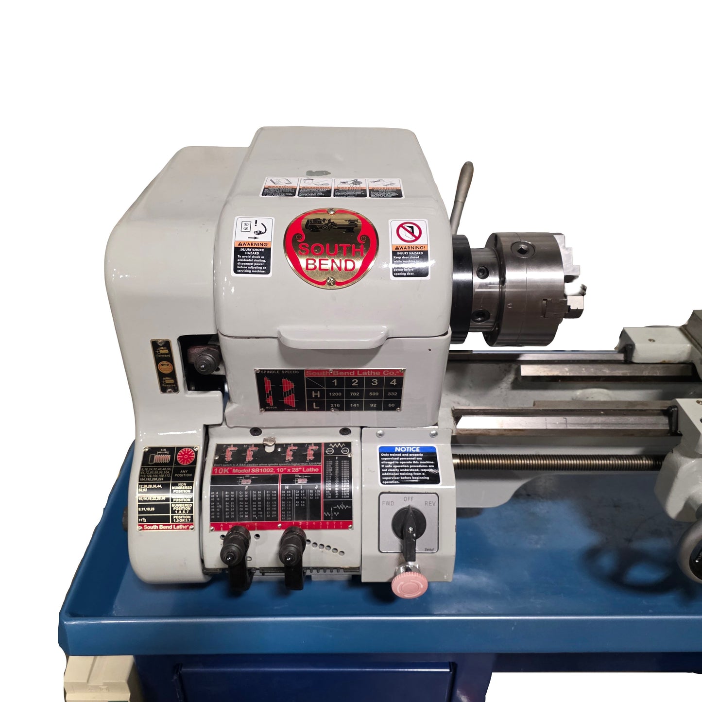 Used South Bend SB1002 10K-28" Bench Lathe 9.84" Swing 28" Between Centers 1HP 120VAC