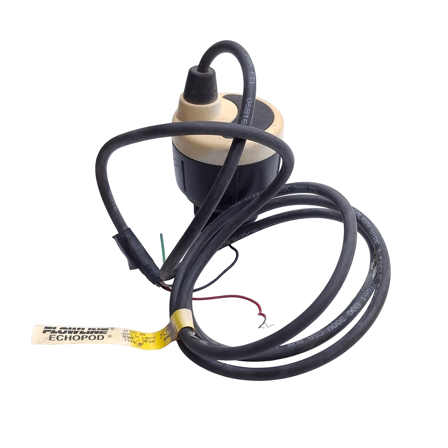 Used Flowline DL10-0 Ultrasonic Level Sensor, 1.25m Range, 4-20mA, 1in NPT, 24VDC