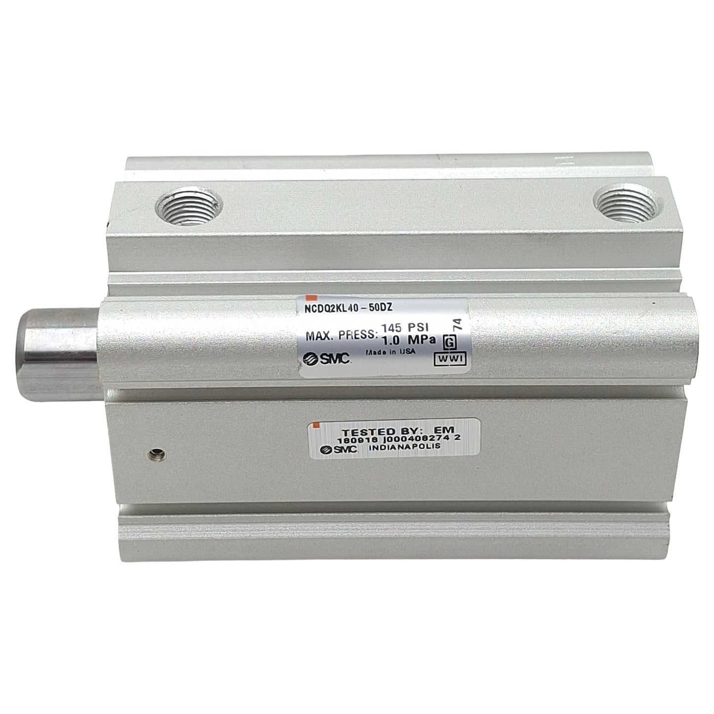 Used SMC NCDQ2KL40-50DZ Compact Non-Rotating Cylinder, ø40mm Bore, 50mm Stroke, Rc1/8