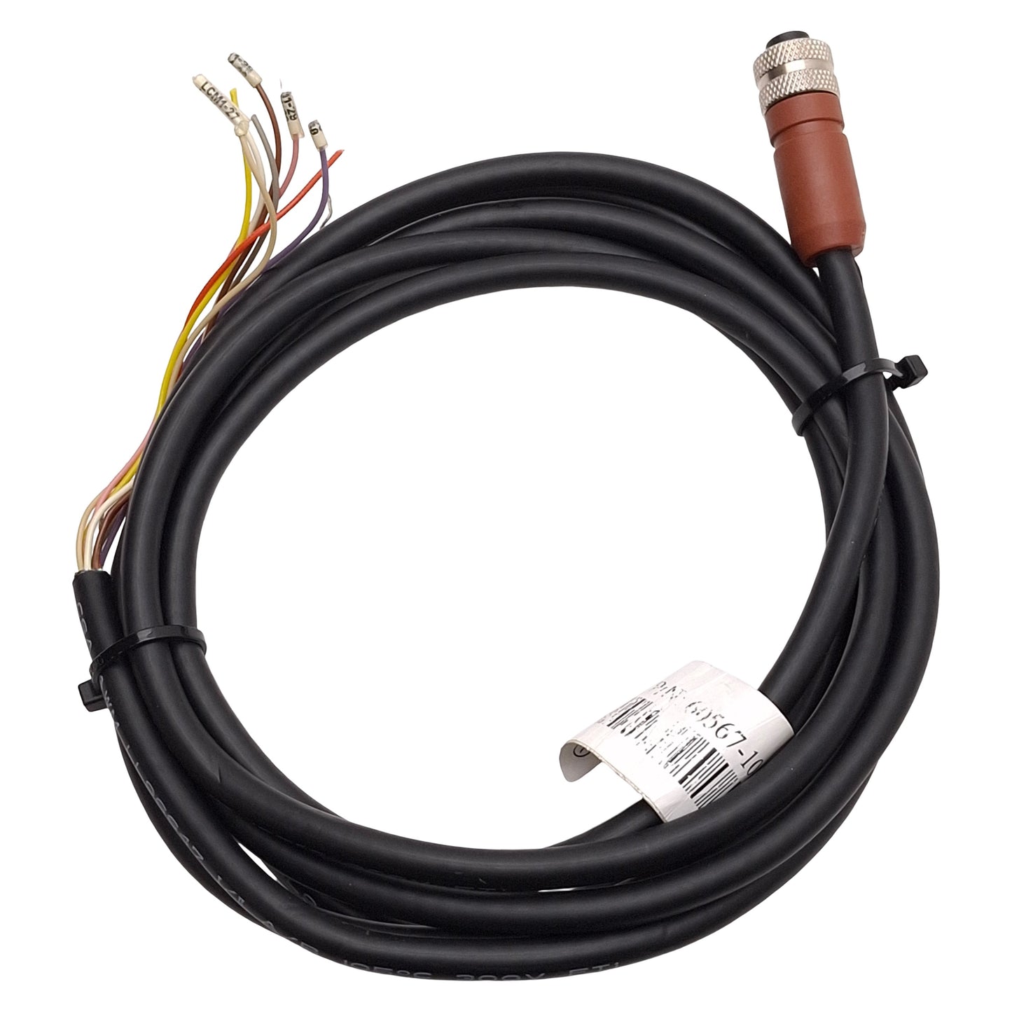 Used Sti 60567-1030 Micro Safe MC4700 Light Curtain Receiver Cable, M12 8-Pin, 7.5ft