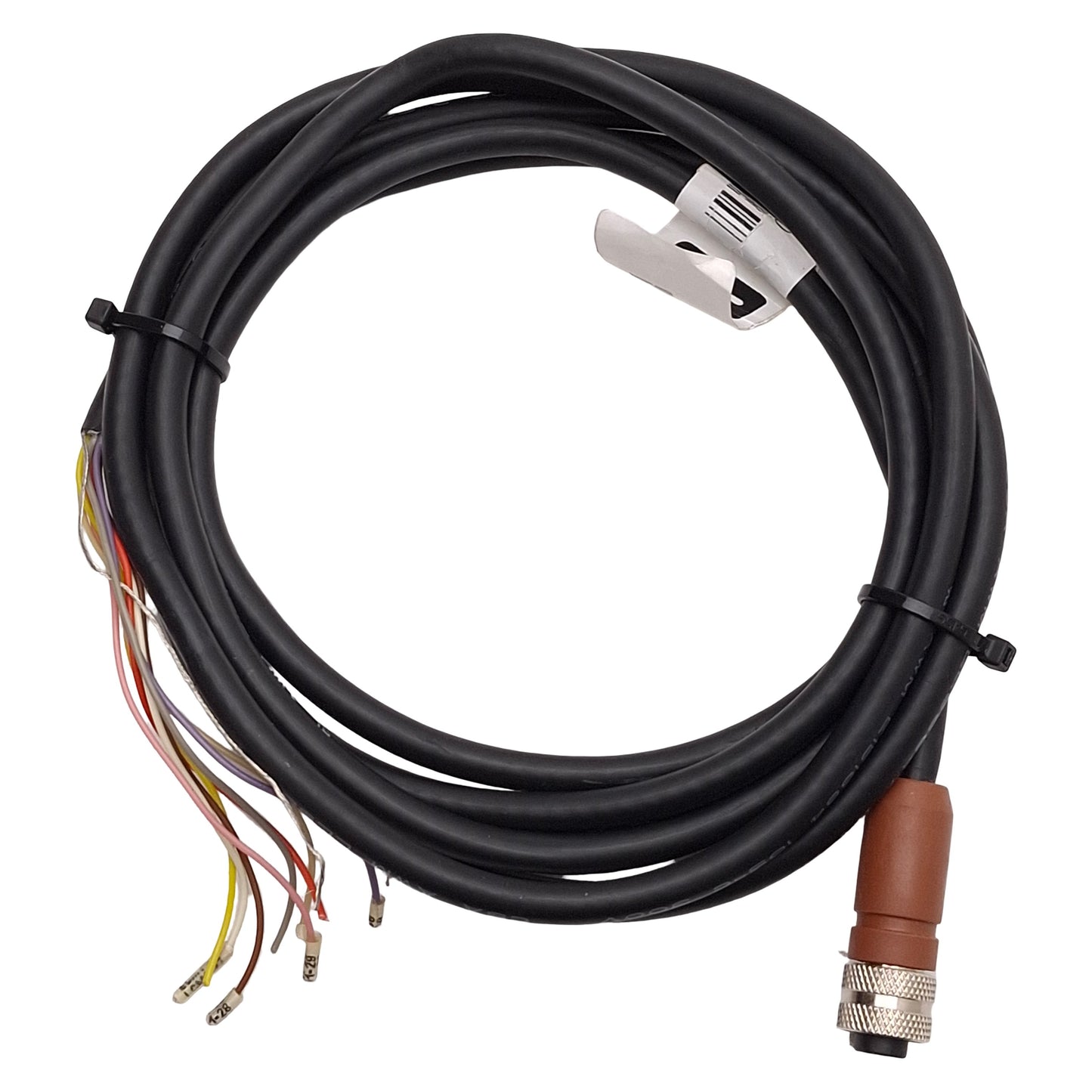 Used Sti 60567-1030 Micro Safe MC4700 Light Curtain Receiver Cable, M12 8-Pin, 7.5ft