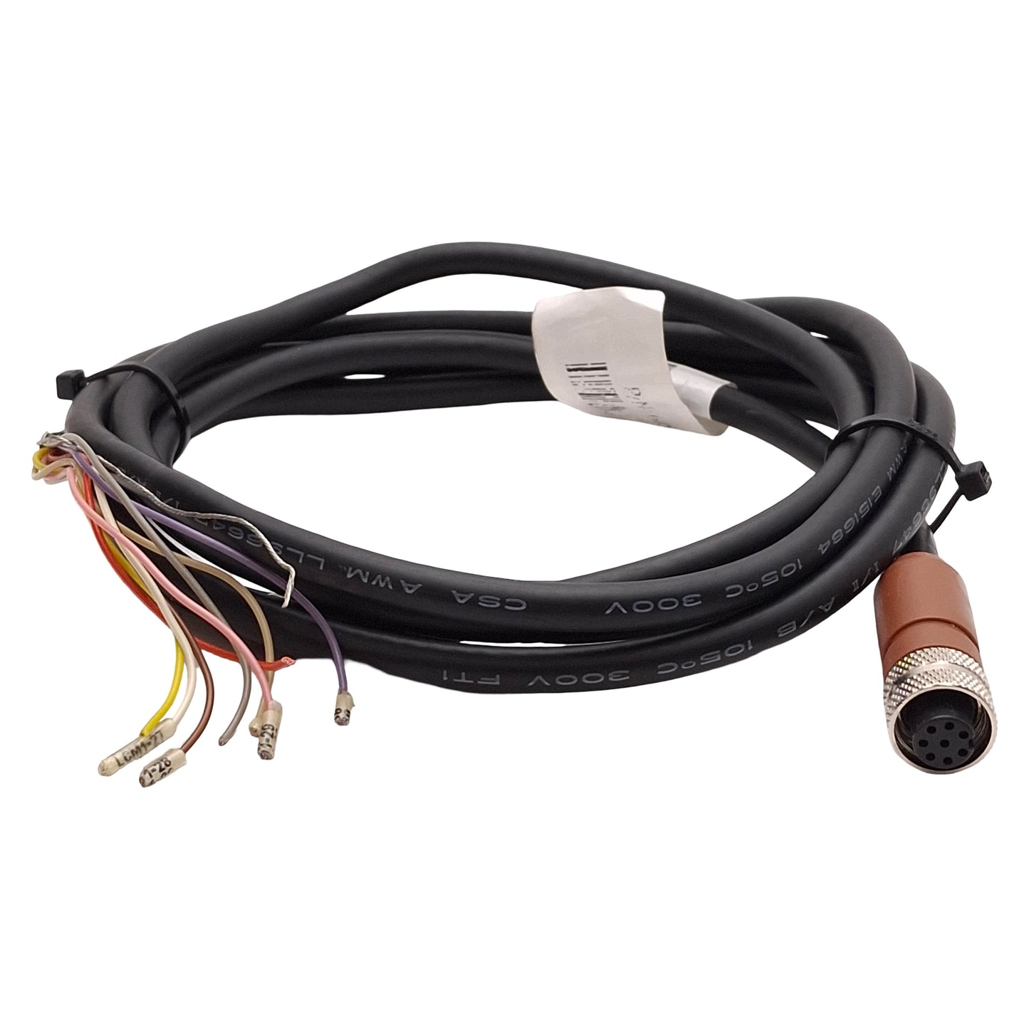 Used Sti 60567-1030 Micro Safe MC4700 Light Curtain Receiver Cable, M12 8-Pin, 7.5ft
