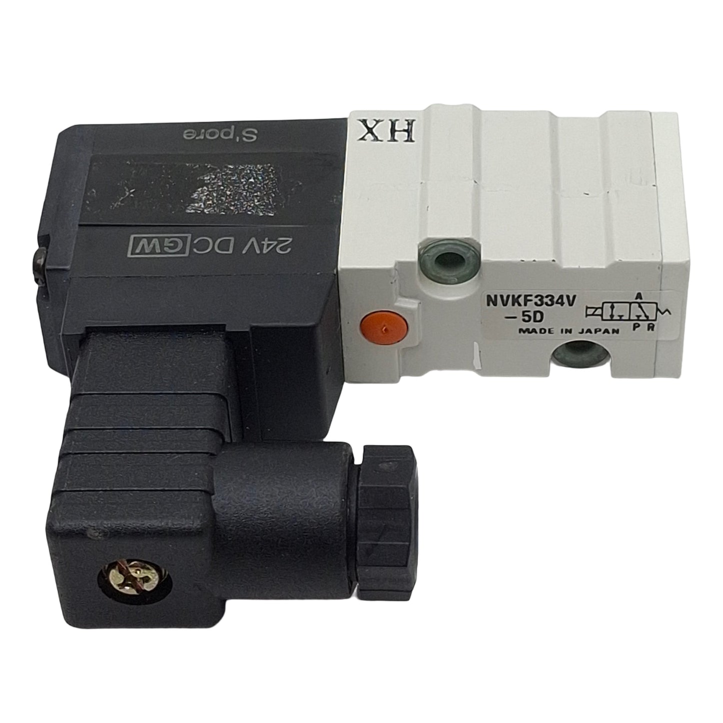 Used SMC NVKF334V-5DZ Vacuum Solenoid Valve, 2-Way, -100kPa ~0.7MPa, 24VDC Coil