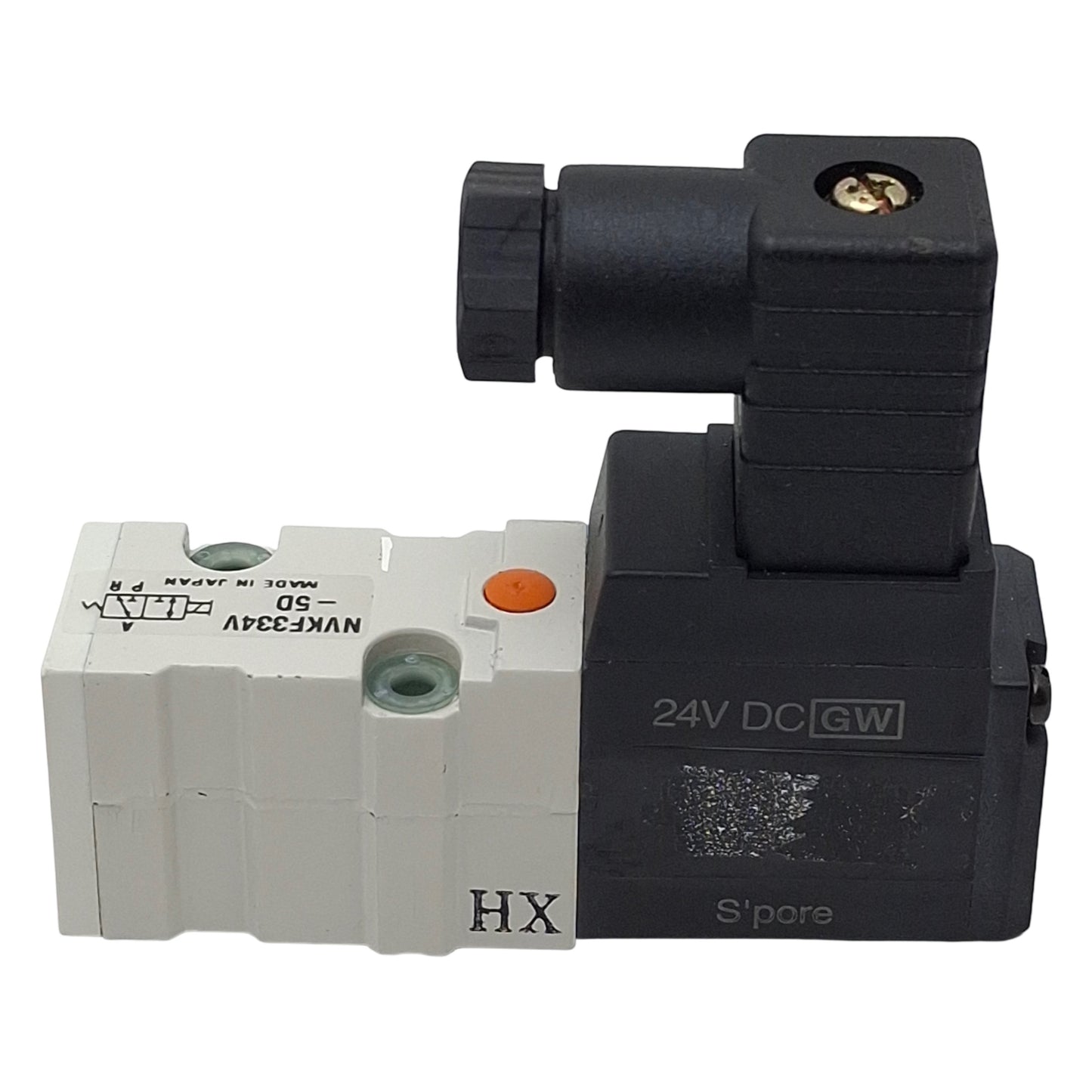 Used SMC NVKF334V-5DZ Vacuum Solenoid Valve, 2-Way, -100kPa ~0.7MPa, 24VDC Coil