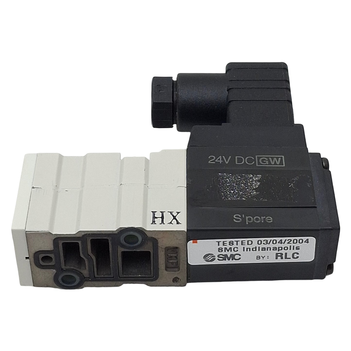 Used SMC NVKF334V-5DZ Vacuum Solenoid Valve, 2-Way, -100kPa ~0.7MPa, 24VDC Coil