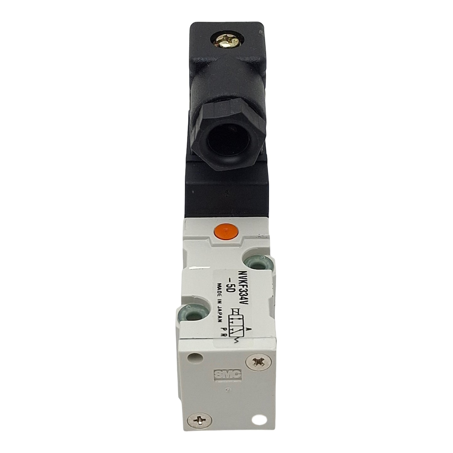 Used SMC NVKF334V-5DZ Vacuum Solenoid Valve, 2-Way, -100kPa ~0.7MPa, 24VDC Coil
