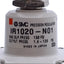 Used SMC IR1020-N01 Precision Regulator, Set Pressure: 1.4 ~120psi, 1/8" NPT Ports