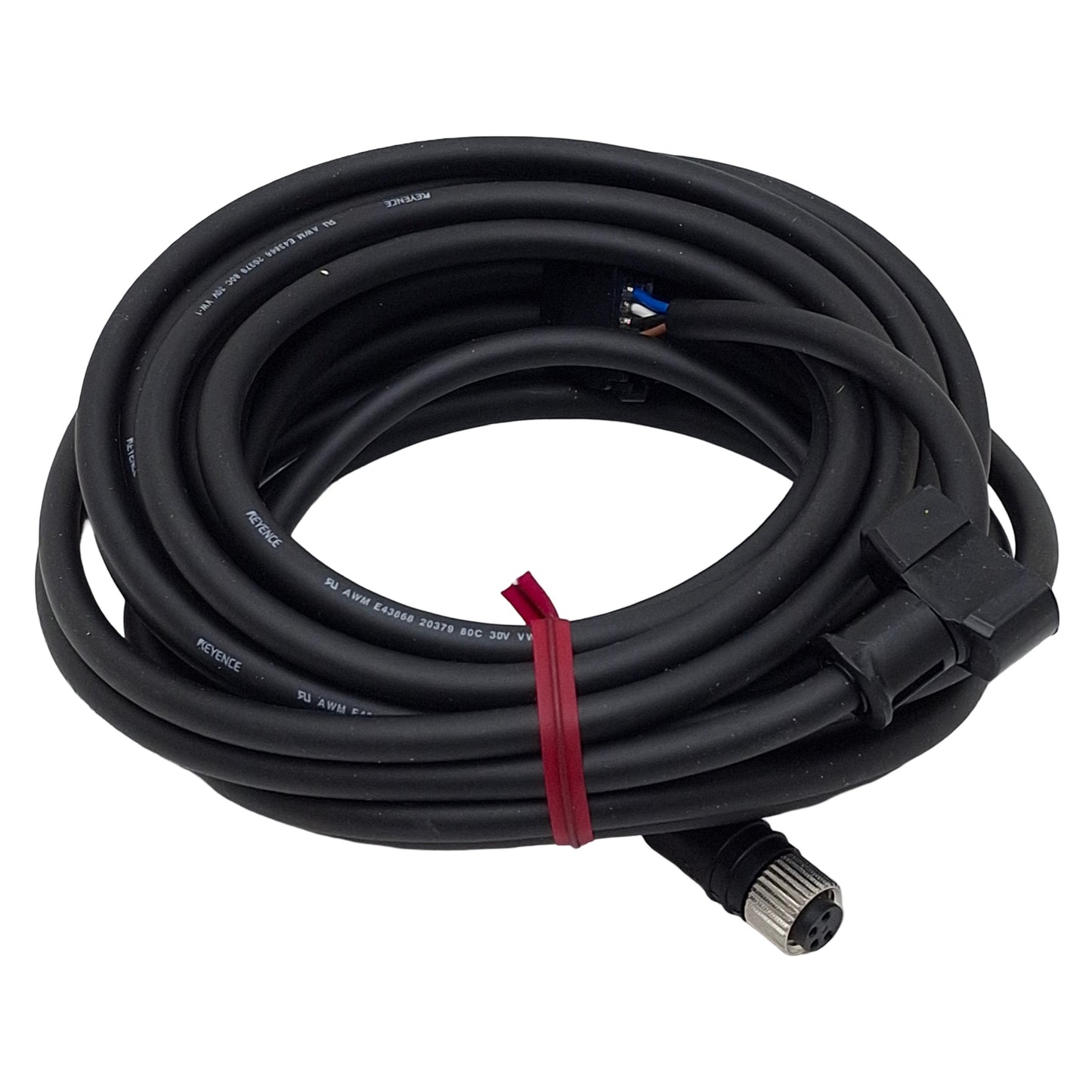 New Keyence GT2-CHL5M LVDT Sensor Head Cable, 4-Pin M8 to L-Type E-Con Connector, 5m
