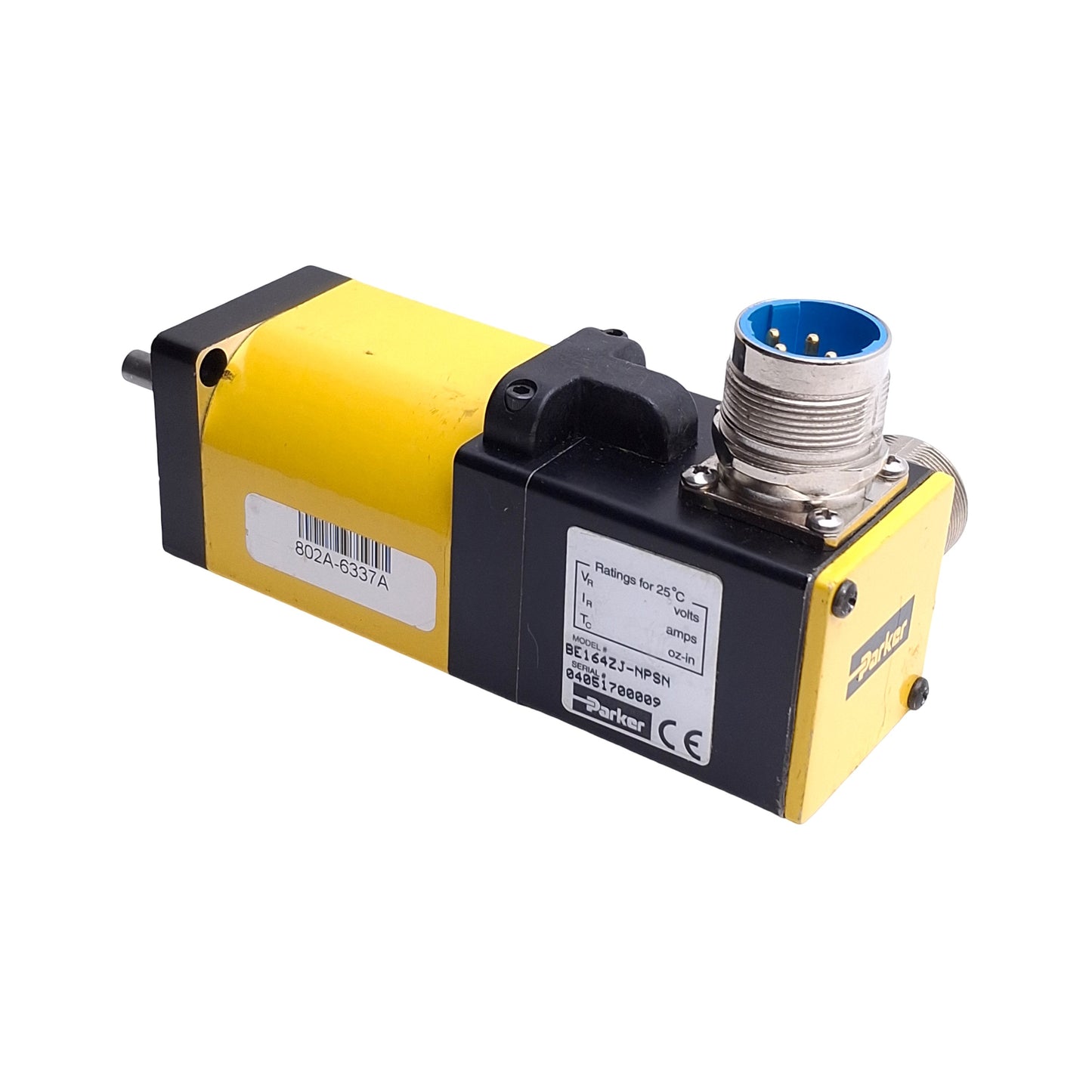 Used Parker BE164ZJ-NPSN Brushless Servo Motor NEMA 16, 340V, 2.9 in-lb, 0.12kW