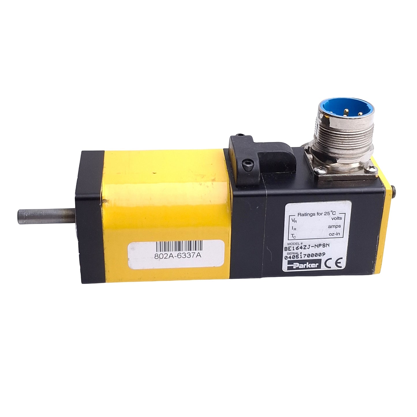Used Parker BE164ZJ-NPSN Brushless Servo Motor NEMA 16, 340V, 2.9 in-lb, 0.12kW