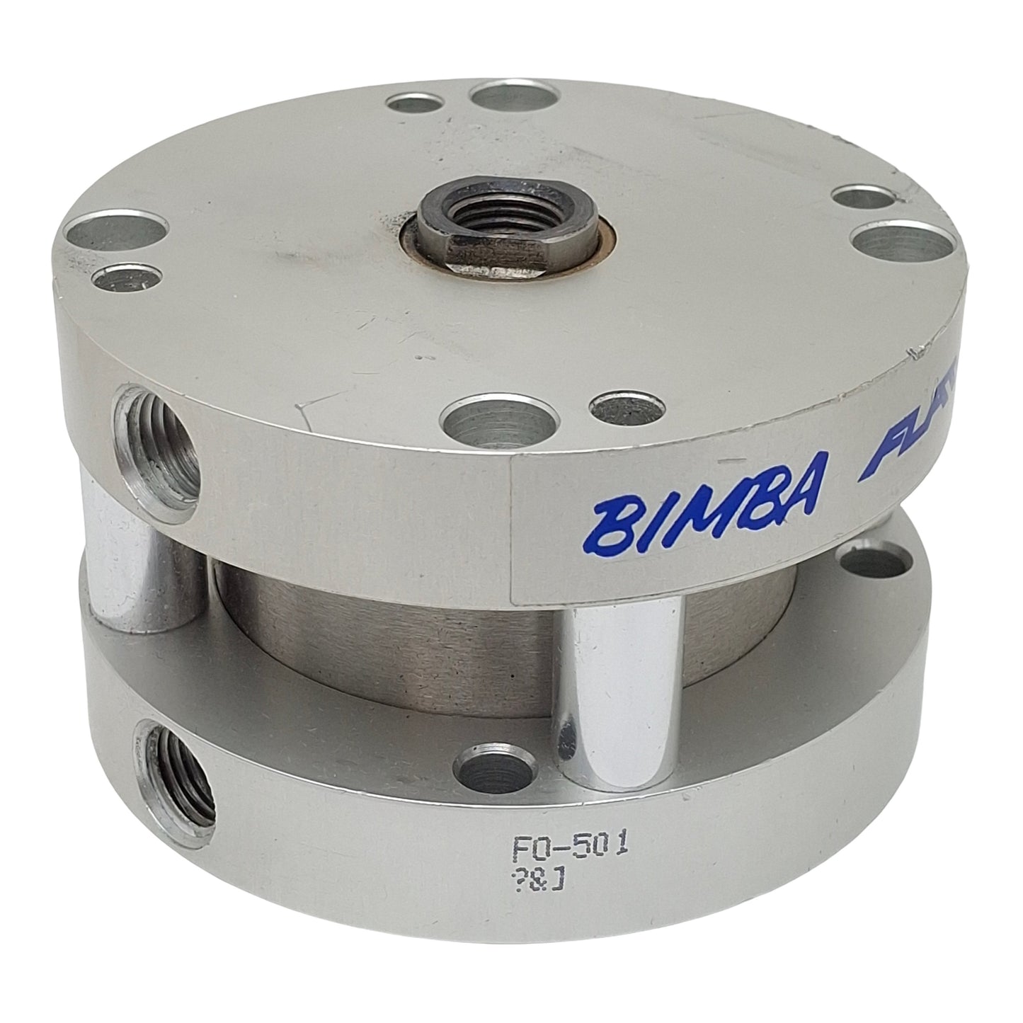 Used Bimba FO-501 FLAT-1 Compact Cylinder ø2-1/2in Bore, 1in Stroke, 1/4in NPT 200psi