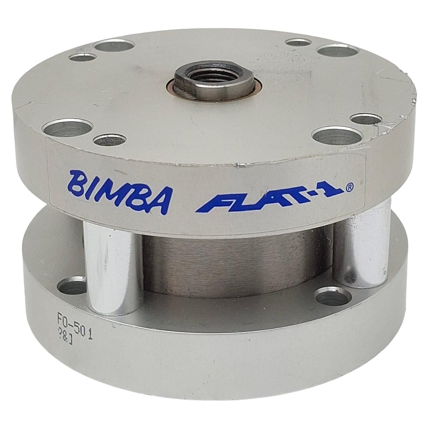 Used Bimba FO-501 FLAT-1 Compact Cylinder ø2-1/2in Bore, 1in Stroke, 1/4in NPT 200psi
