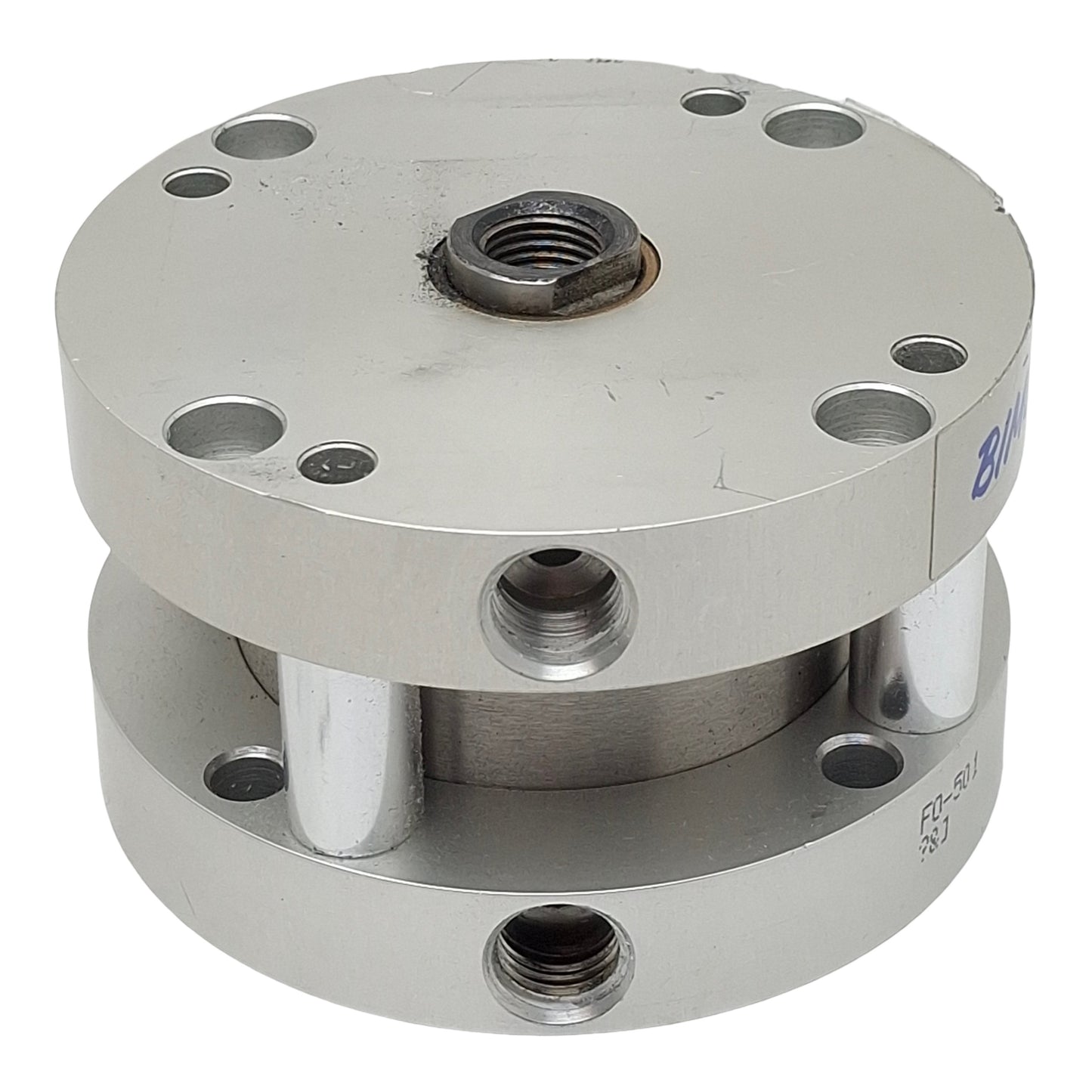 Used Bimba FO-501 FLAT-1 Compact Cylinder ø2-1/2in Bore, 1in Stroke, 1/4in NPT 200psi