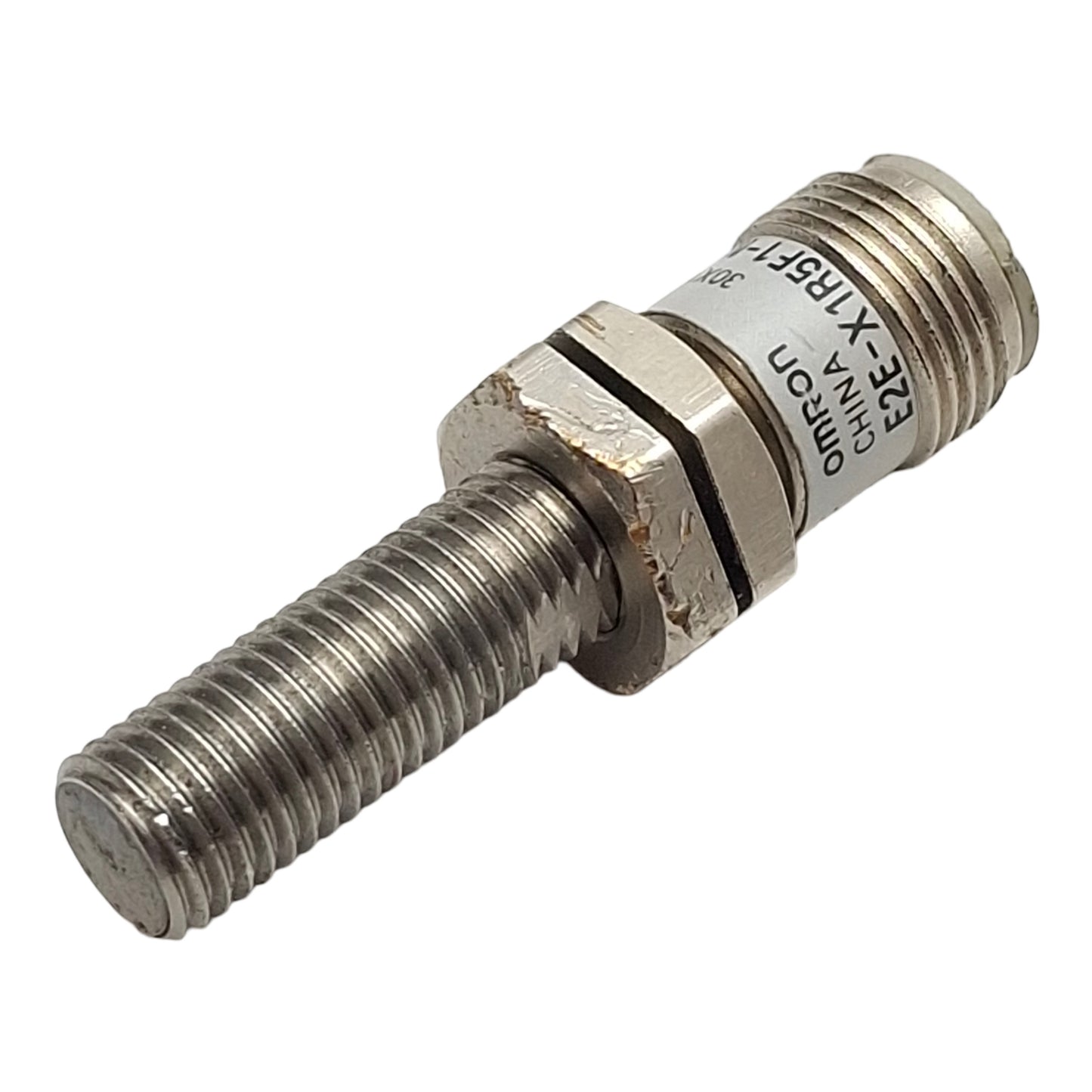 Used Omron E2E-X1R5F1-M1 Proximity Sensor, PNP NO, 1.5mm Range, 12-24VDC, 4-Pin M12
