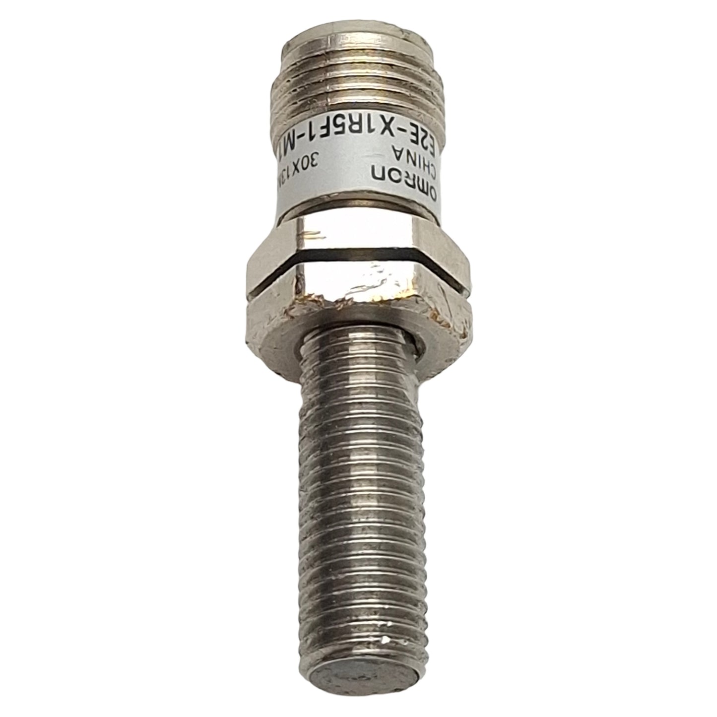 Used Omron E2E-X1R5F1-M1 Proximity Sensor, PNP NO, 1.5mm Range, 12-24VDC, 4-Pin M12
