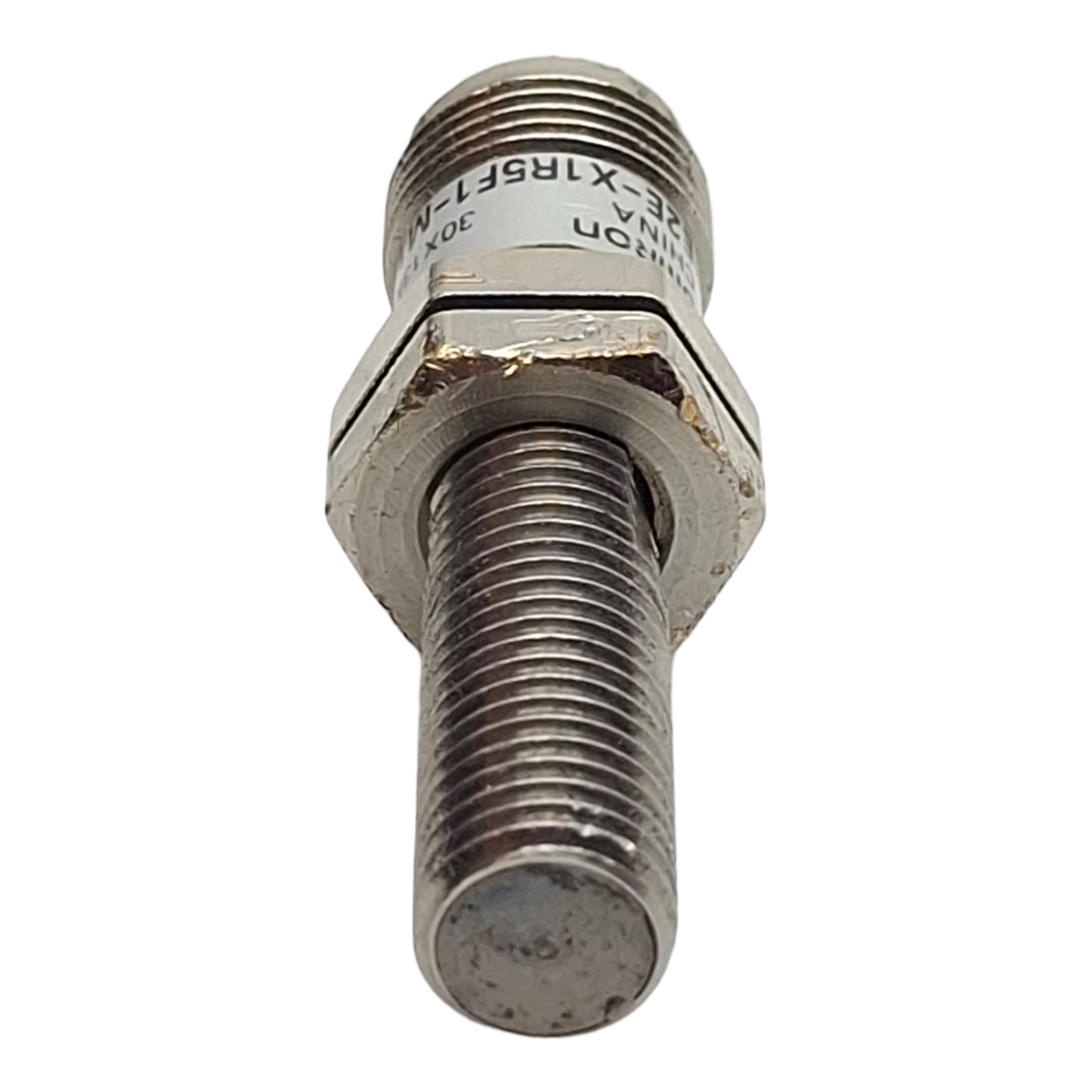 Used Omron E2E-X1R5F1-M1 Proximity Sensor, PNP NO, 1.5mm Range, 12-24VDC, 4-Pin M12