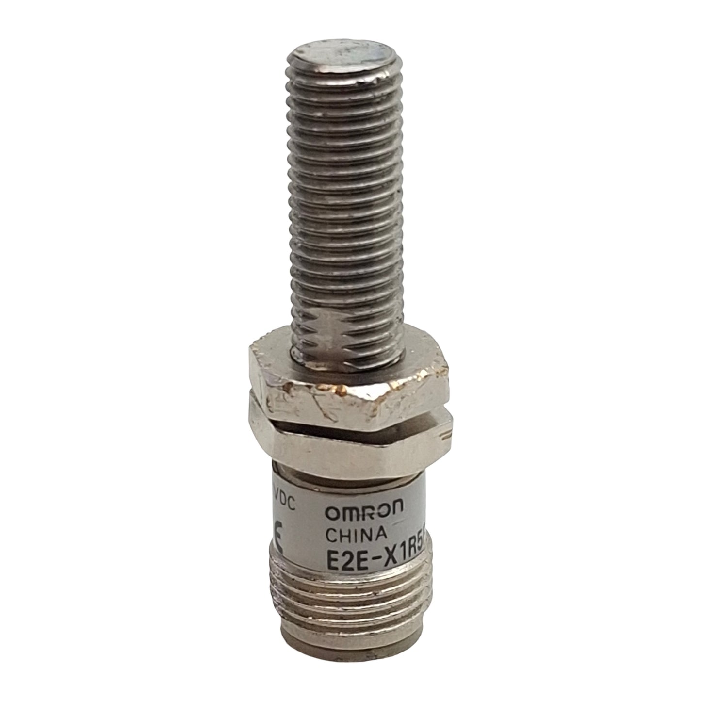Used Omron E2E-X1R5F1-M1 Proximity Sensor, PNP NO, 1.5mm Range, 12-24VDC, 4-Pin M12