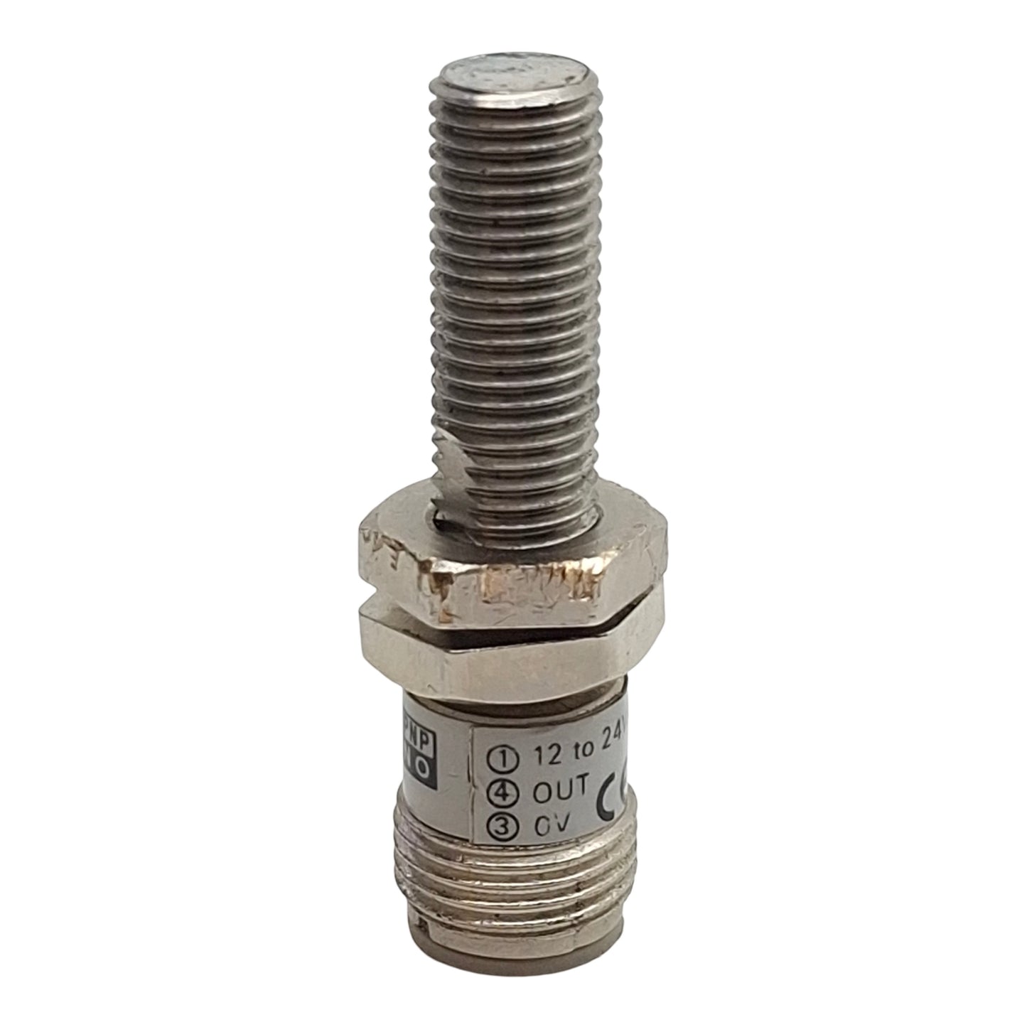 Used Omron E2E-X1R5F1-M1 Proximity Sensor, PNP NO, 1.5mm Range, 12-24VDC, 4-Pin M12